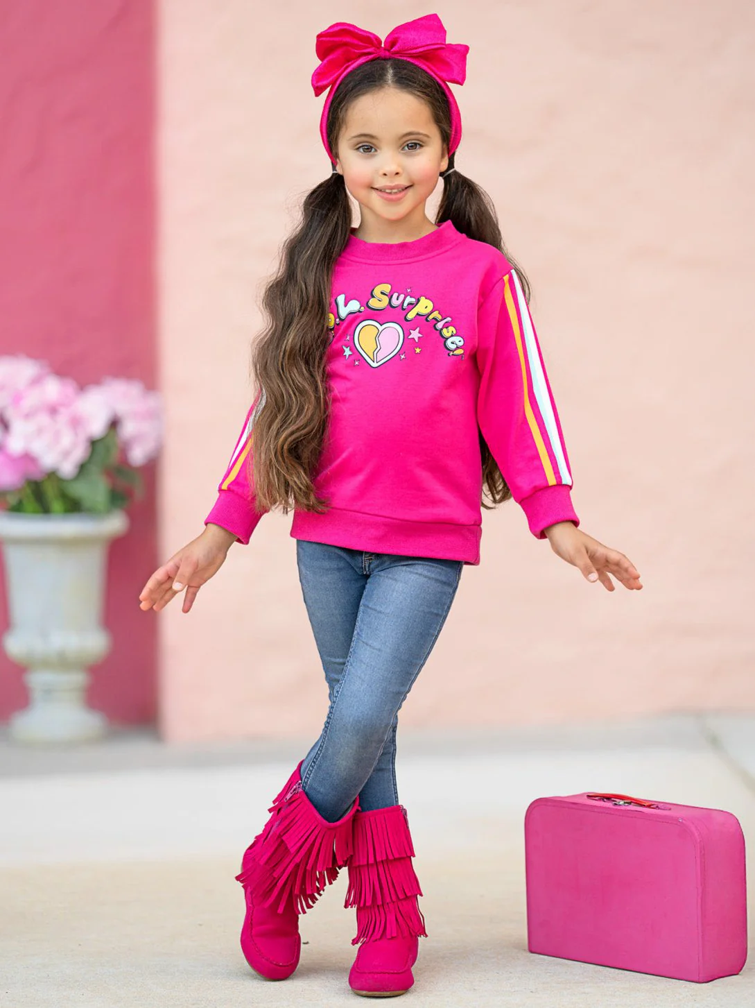 L.O.L. SURPRISE! Pink Rainbow Stripe Sweatshirt - Image 5