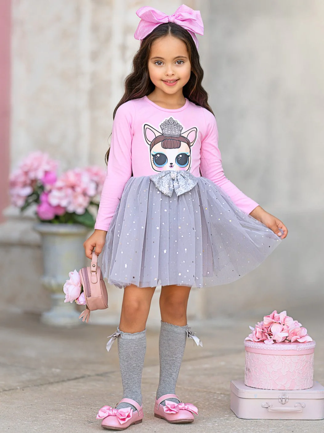 L.O.L. SURPRISE! Miss Puppy Long Sleeved Glitter Tutu Dress - Image 2