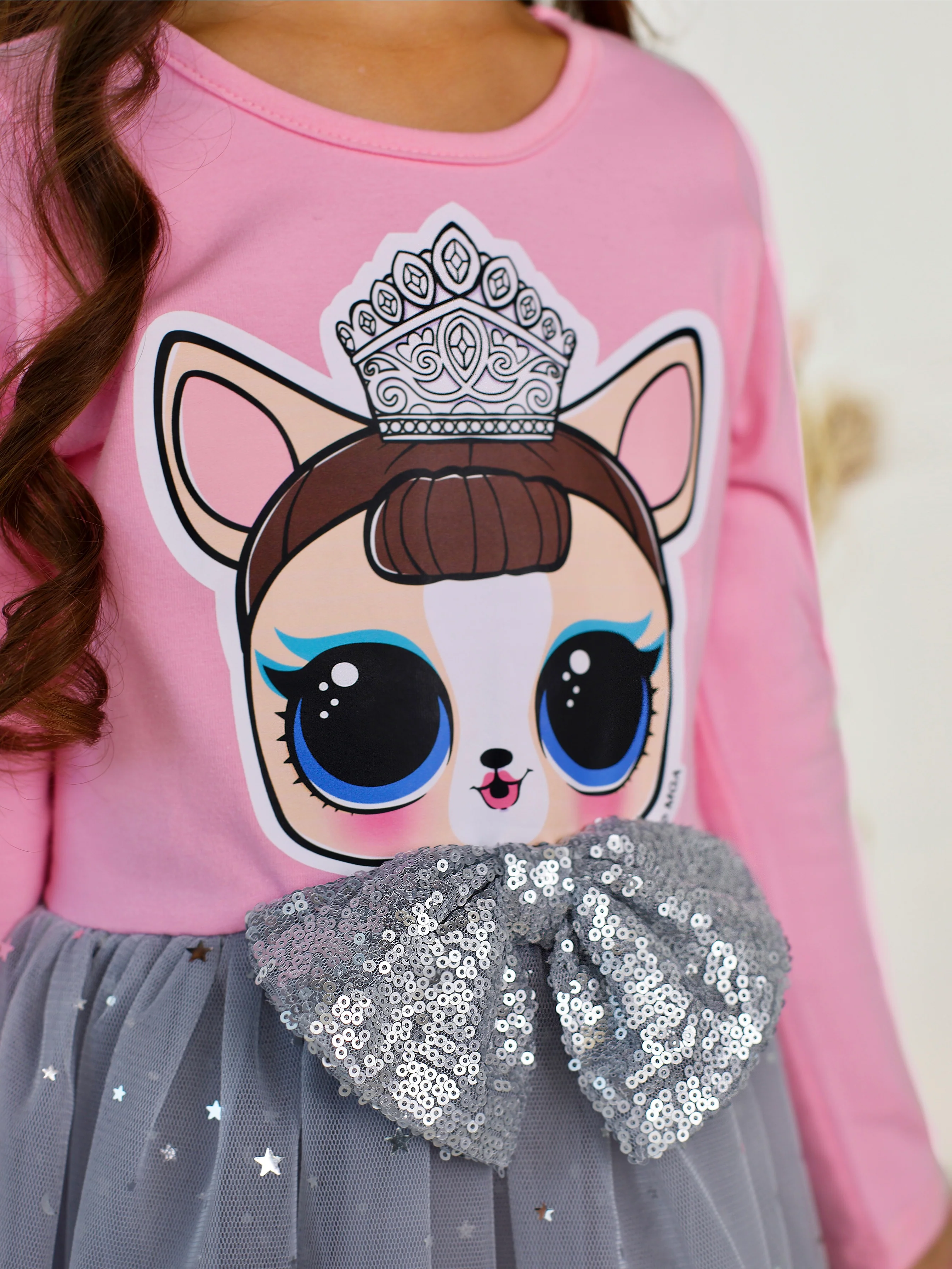 L.O.L. SURPRISE! Miss Puppy Long Sleeved Glitter Tutu Dress - Image 4