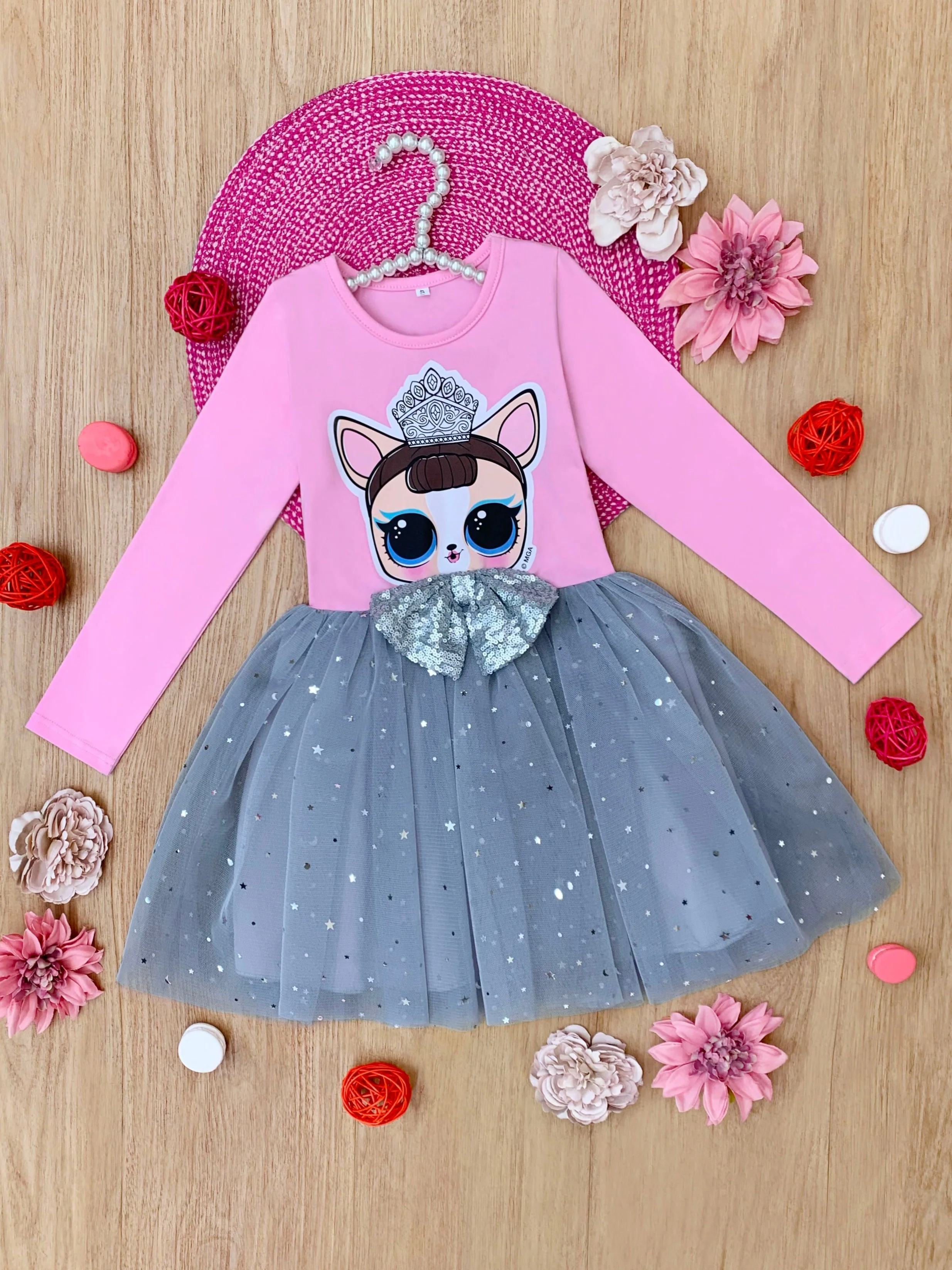 L.O.L. SURPRISE! Miss Puppy Long Sleeved Glitter Tutu Dress - Image 7