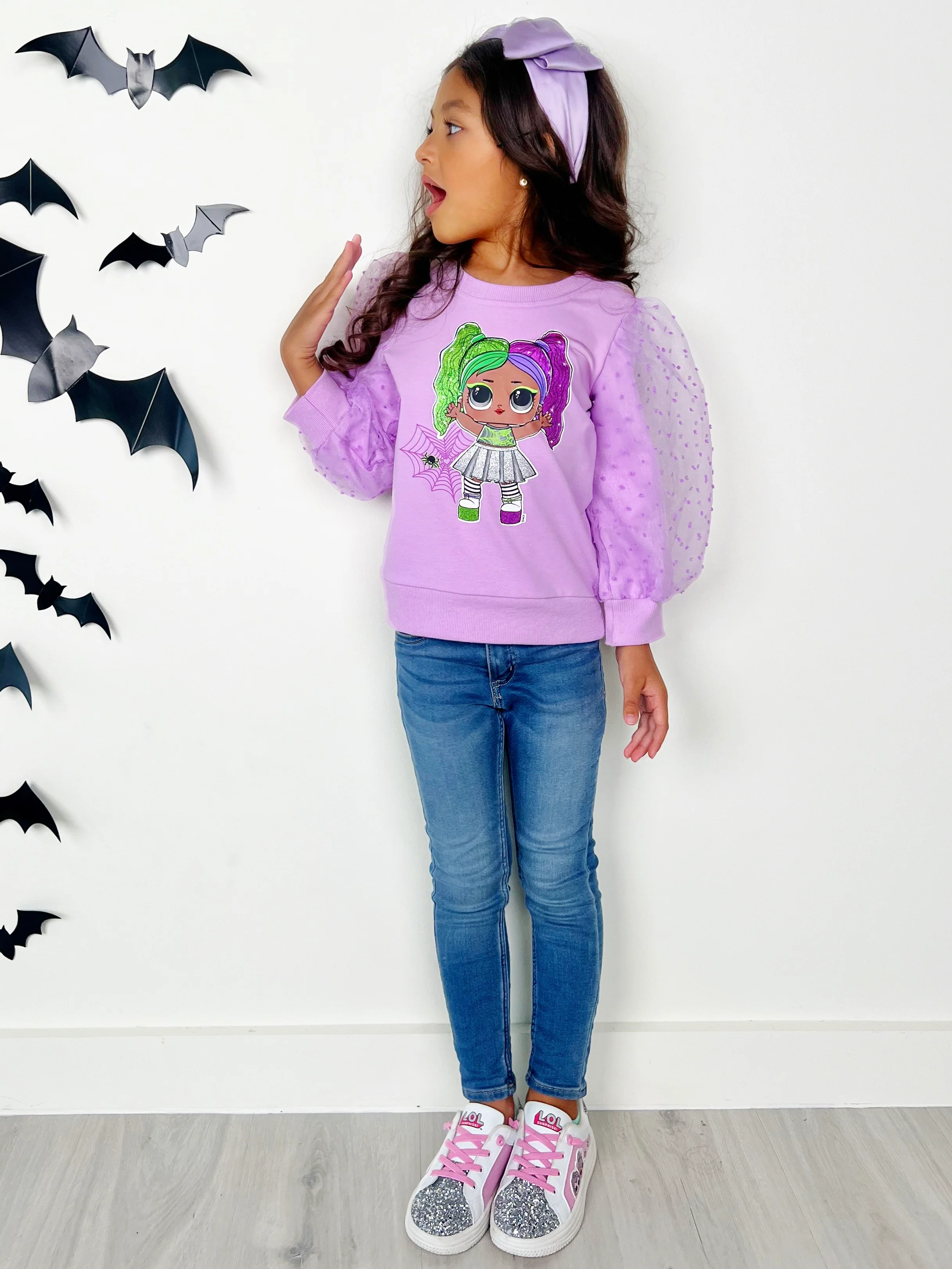 L.O.L. SURPRISE! Cheer Boo Tulle Sleeve Top - Image 2
