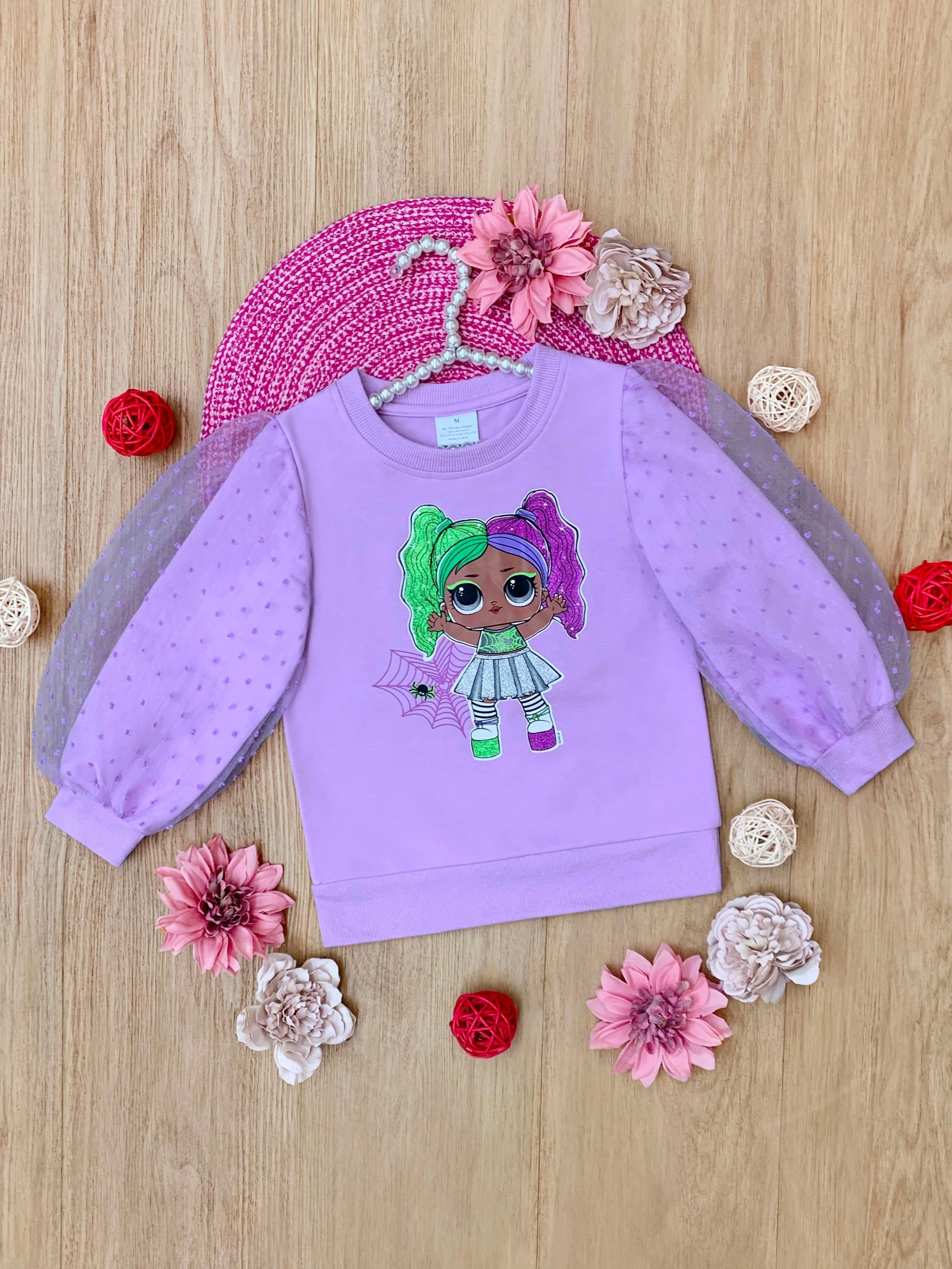 L.O.L. SURPRISE! Cheer Boo Tulle Sleeve Top - Image 5