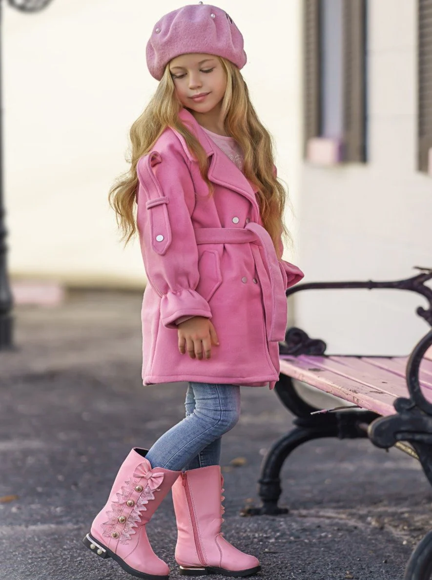 Lacey Bow Tie Princess Mid-Calf Boots By Liv and Mia - Image 5