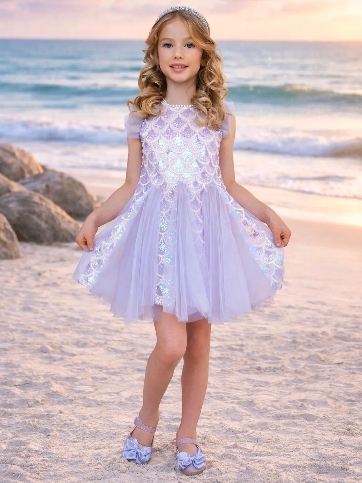 Seaside Shimmer Mermaid Tulle Dress - Image 3