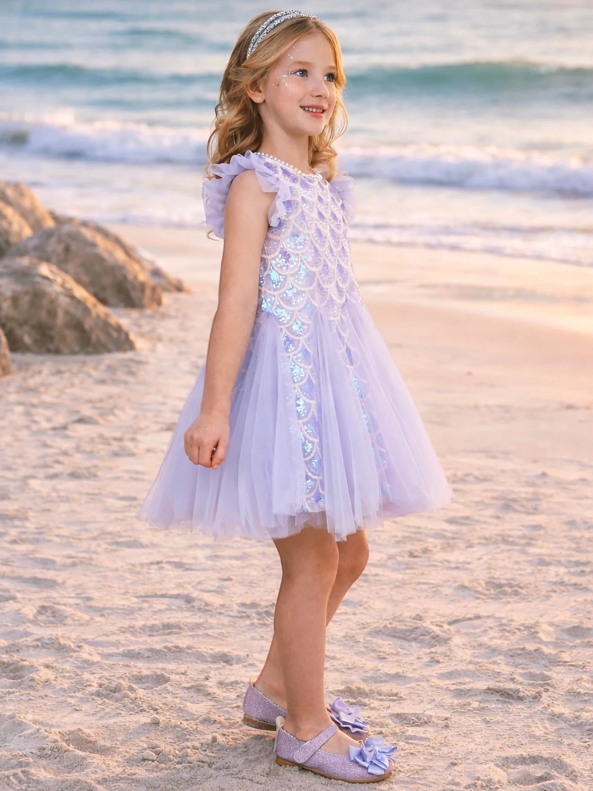 Seaside Shimmer Mermaid Tulle Dress - Image 5