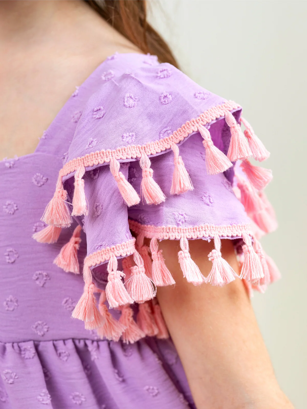 Lavender Sweet Ruffle Sleeve Dress - Image 2
