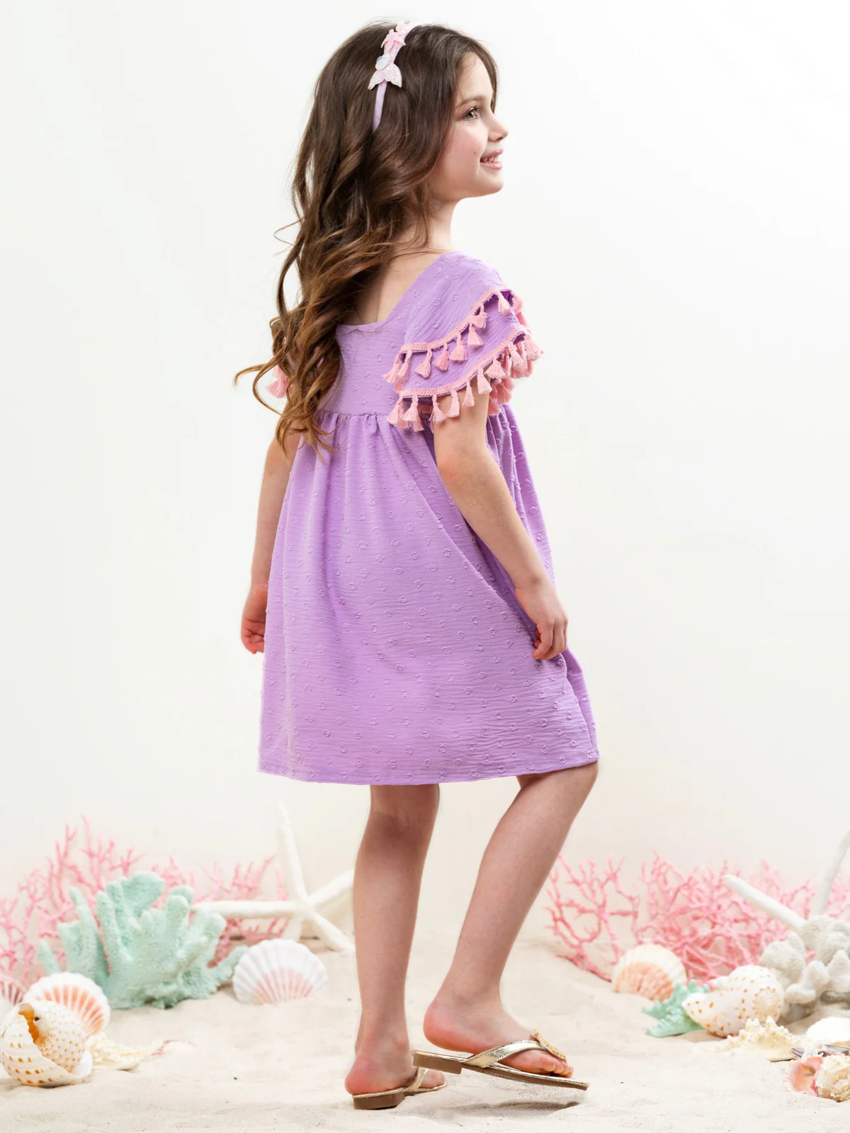 Lavender Sweet Ruffle Sleeve Dress - Image 3