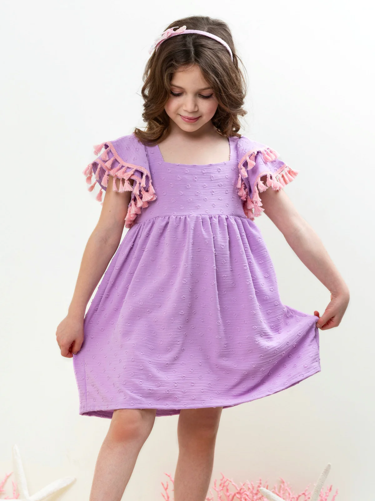 Lavender Sweet Ruffle Sleeve Dress - Image 4