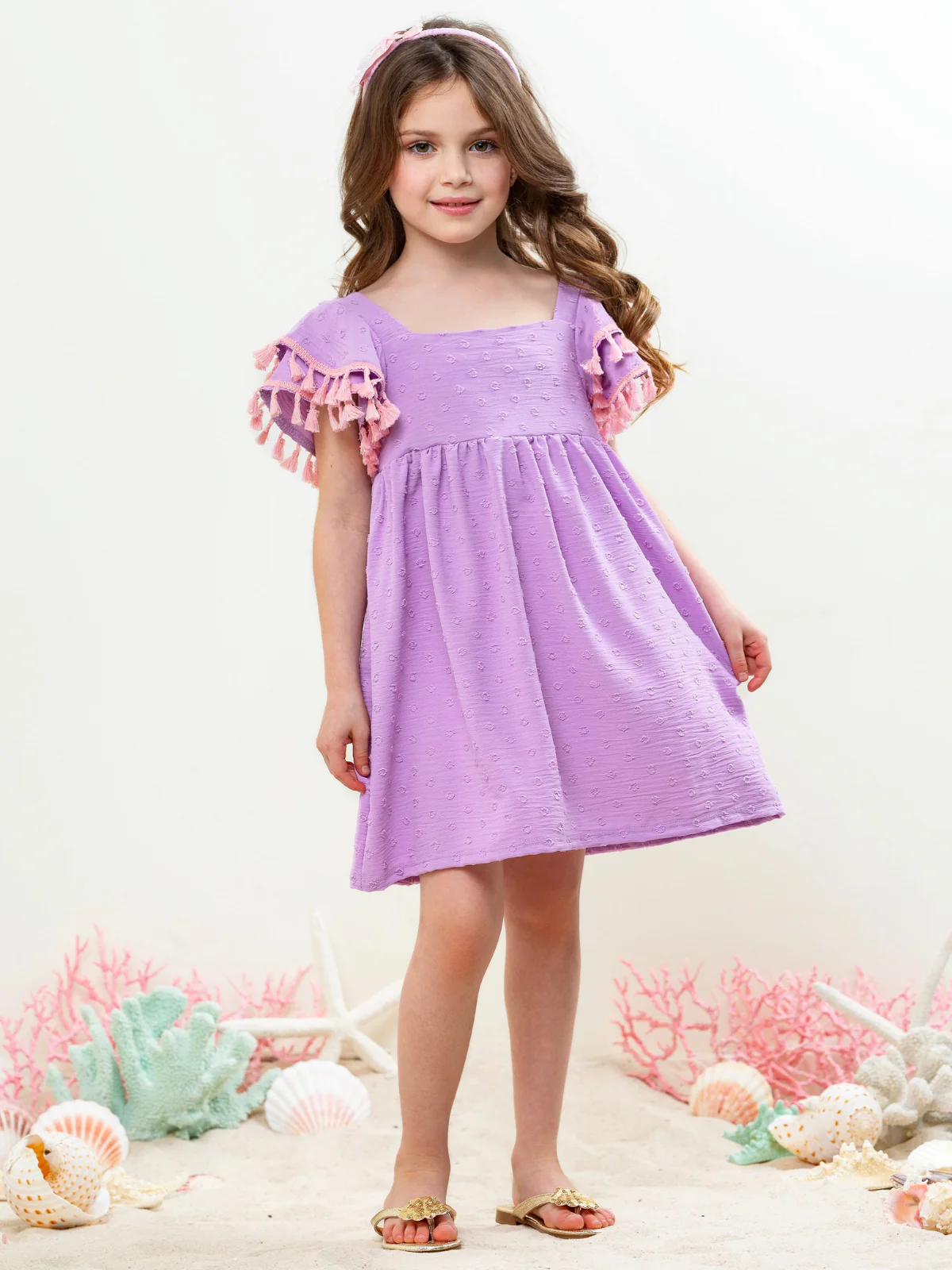 Lavender Sweet Ruffle Sleeve Dress - Image 5