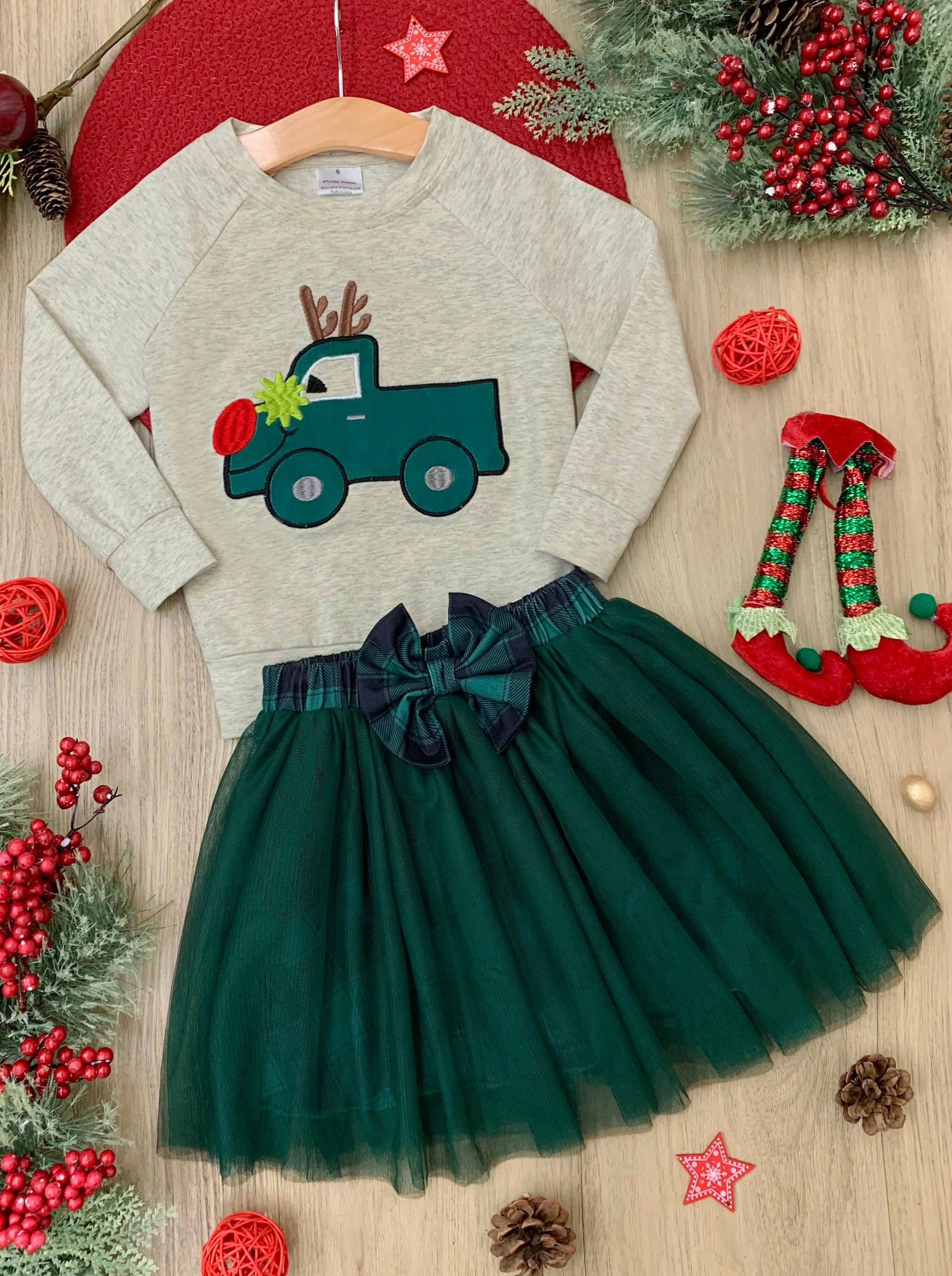 Lead The Way Plaid Tutu Skirt Set - Image 3