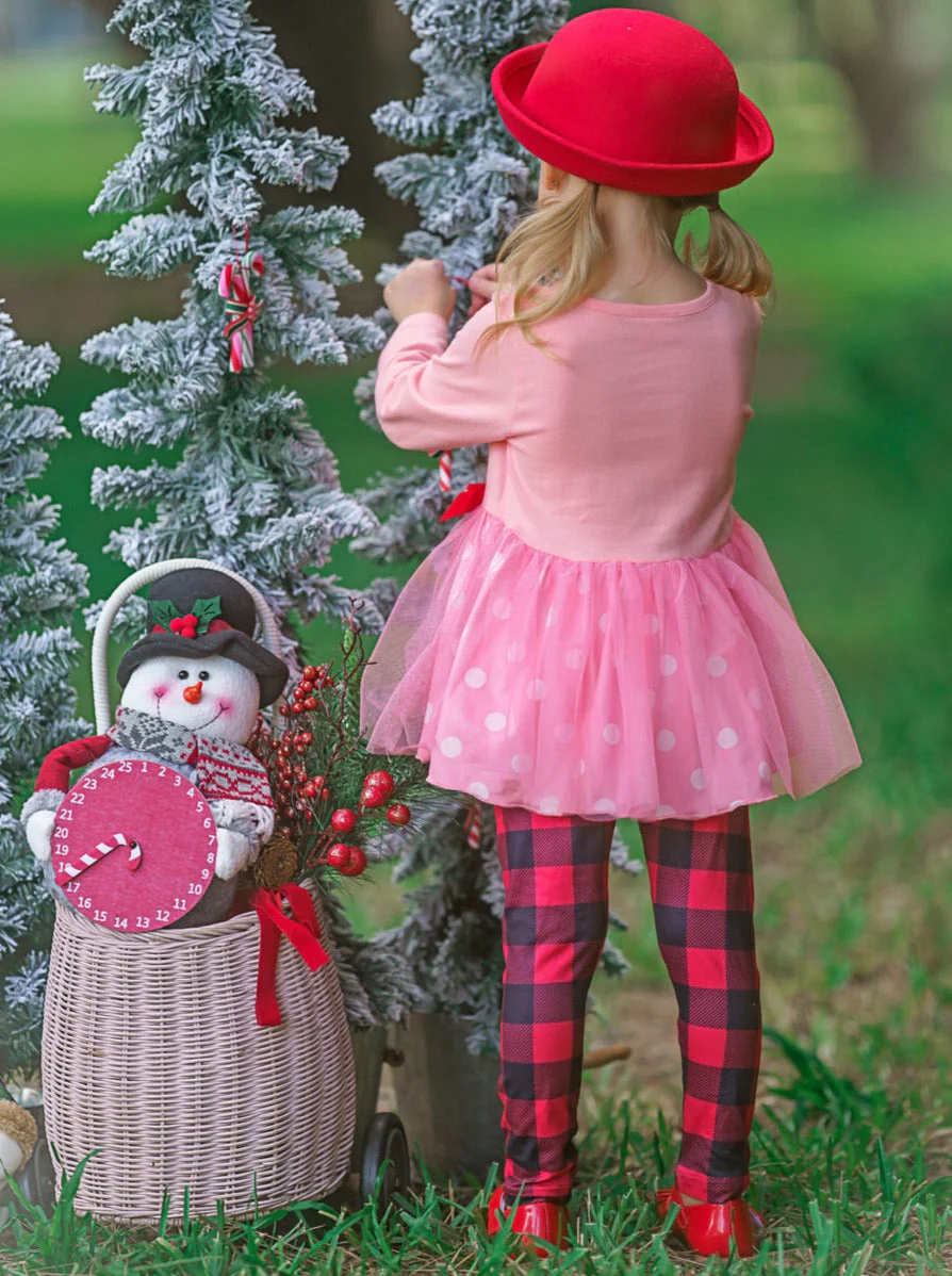 Prancing Reindeer Polka Dot Tutu Tunic and Legging Set - Image 4