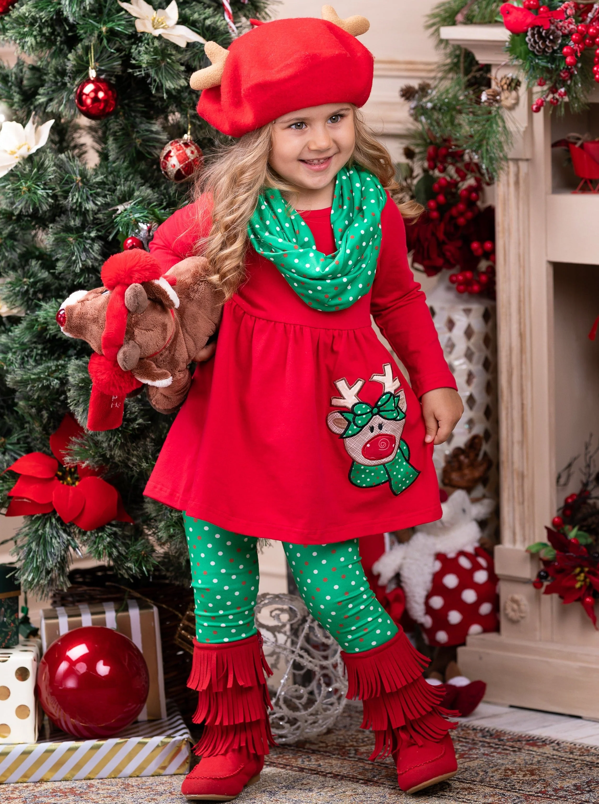 Reindeer Games Tunic, Scarf, and Legging Set - Image 2