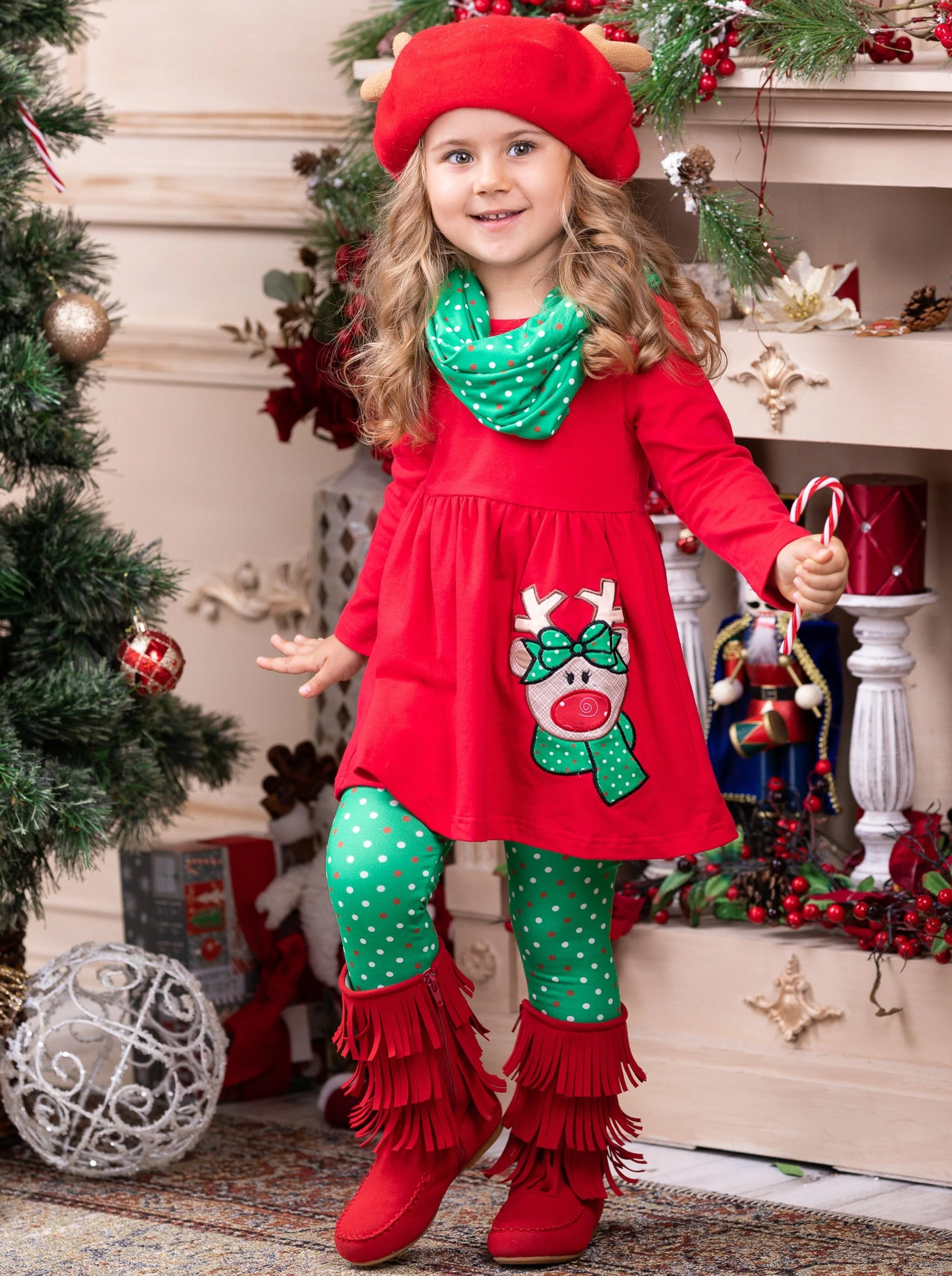 Reindeer Games Tunic, Scarf, and Legging Set - Image 3