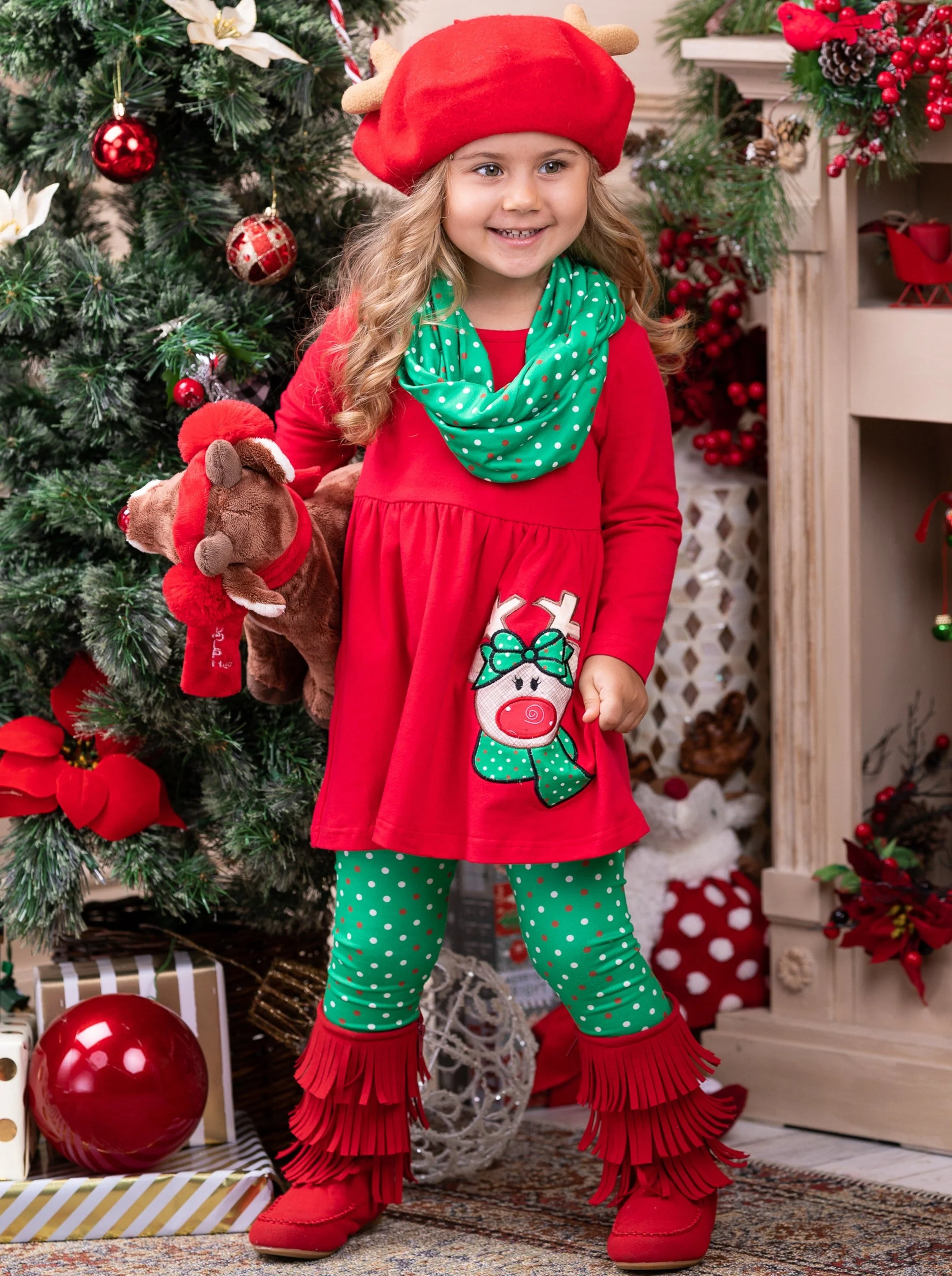 Reindeer Games Tunic, Scarf, and Legging Set - Image 4