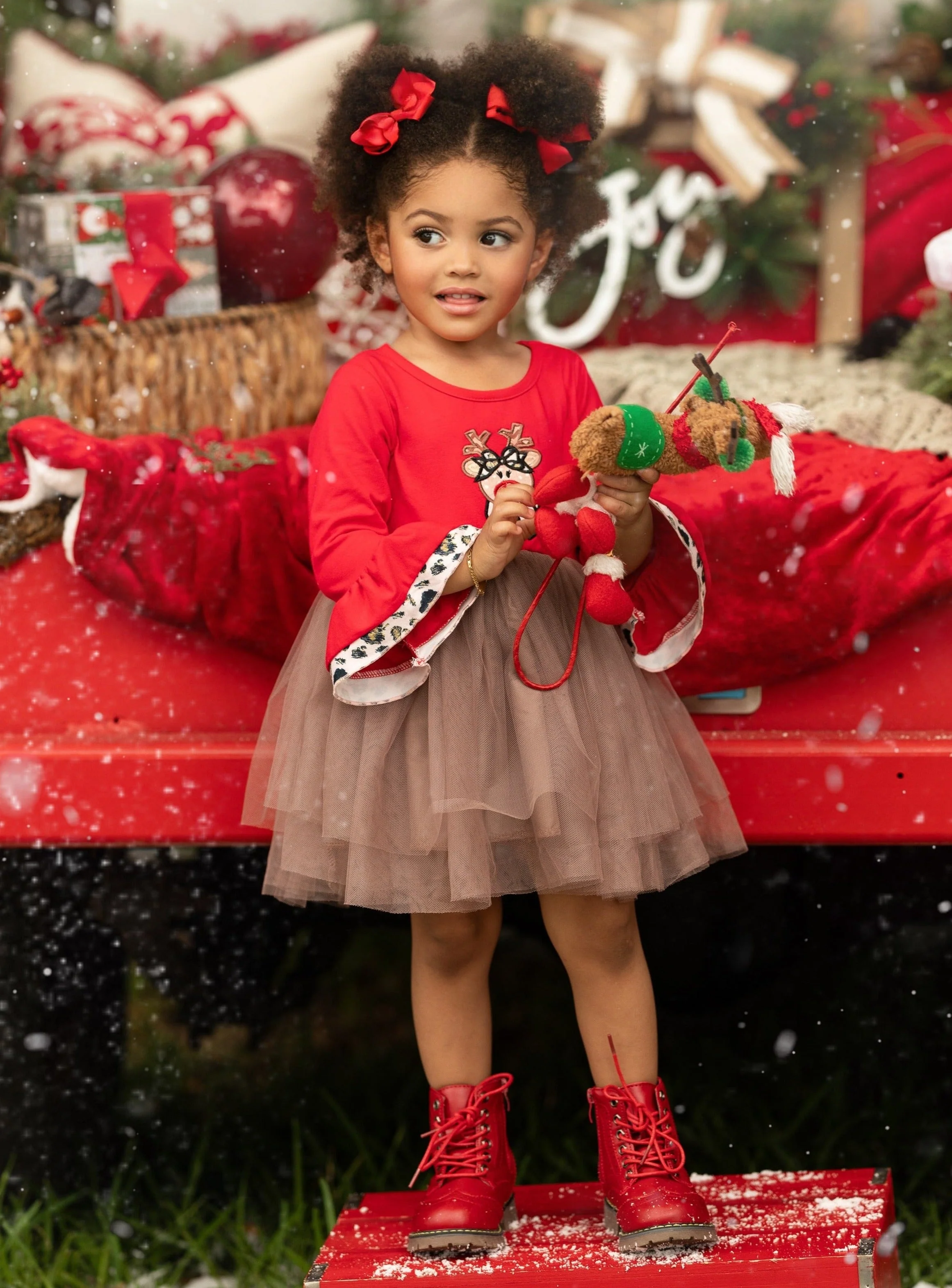Lead The Way Reindeer Tutu Dress - Image 3