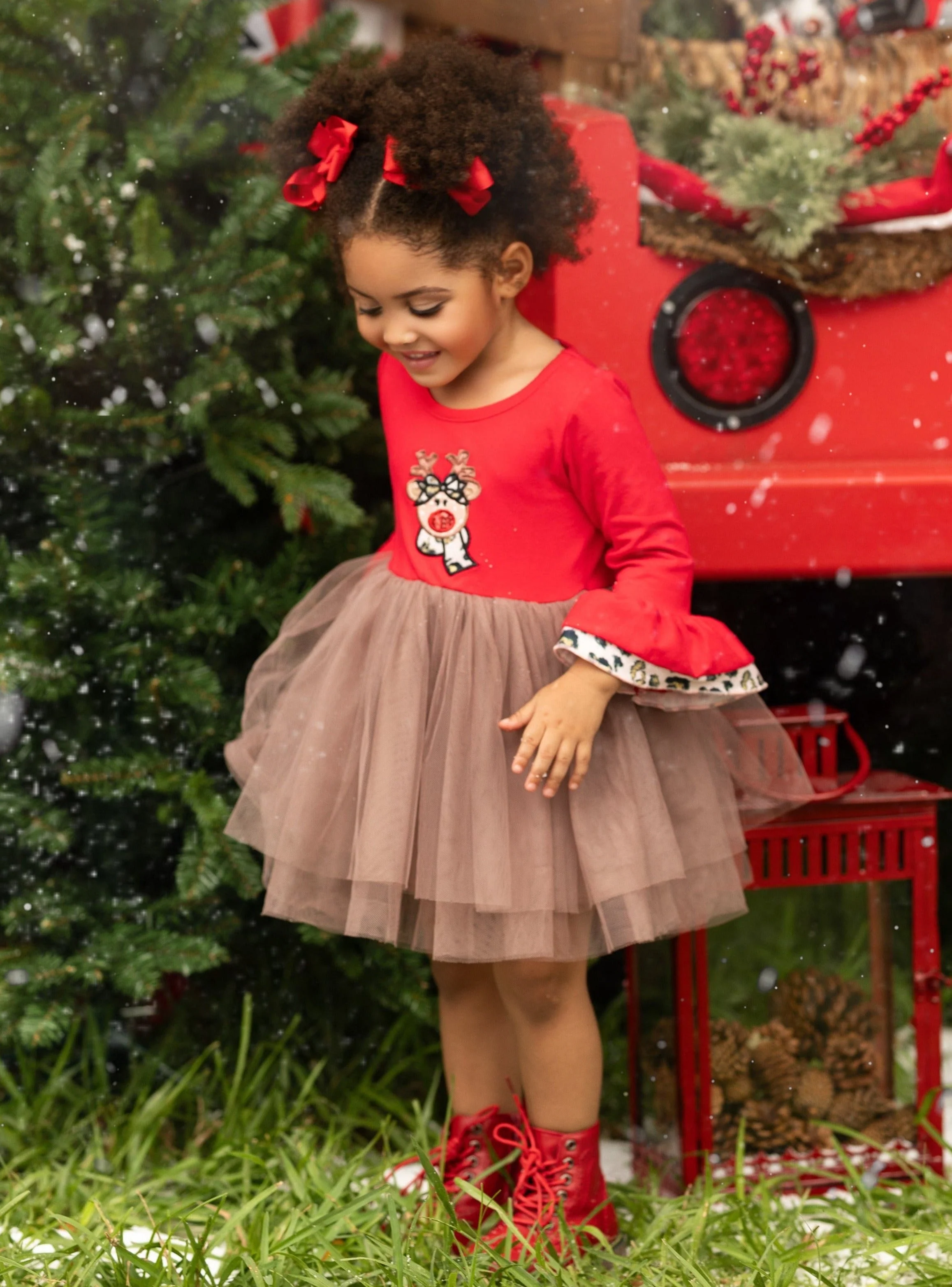 Lead The Way Reindeer Tutu Dress - Image 5