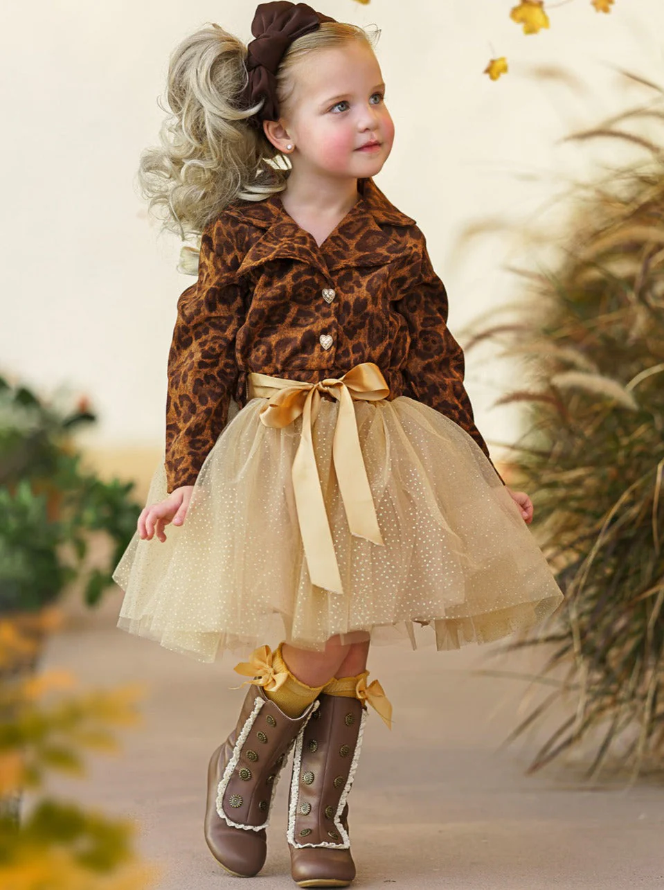 Leopard Print Shimmer Tutu Dress - Image 3