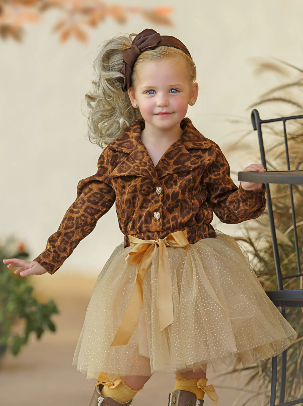 Leopard Print Shimmer Tutu Dress - Image 4