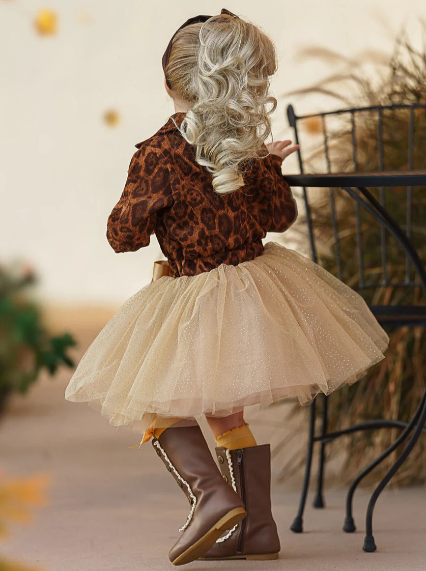 Leopard Print Shimmer Tutu Dress - Image 5