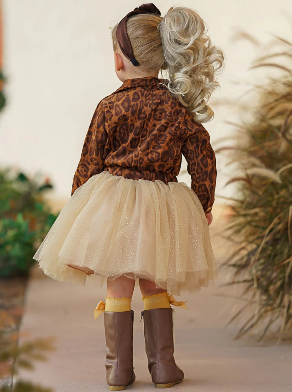 Leopard Print Shimmer Tutu Dress - Image 6