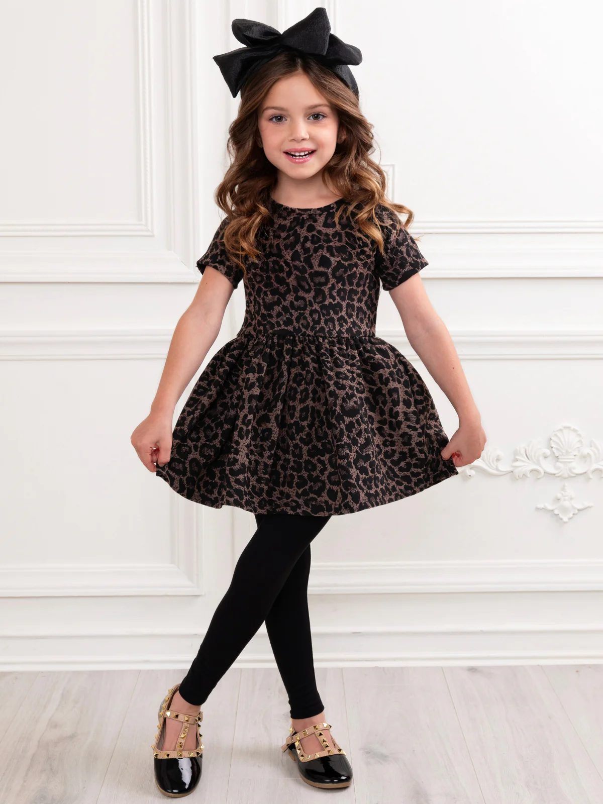 Leopard Print Tunic and Black Legging Set - Image 2