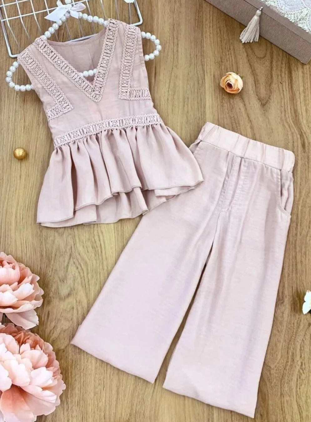 Let's Do Lunch Palazzo Pants Set - Image 3