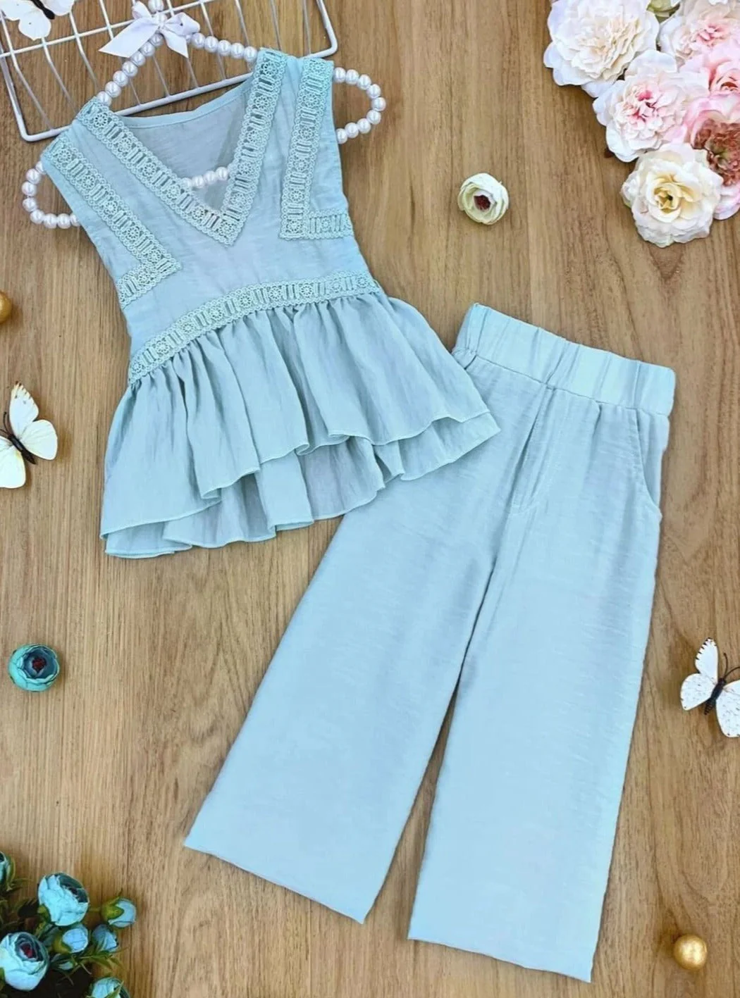 Let's Do Lunch Palazzo Pants Set - Image 4