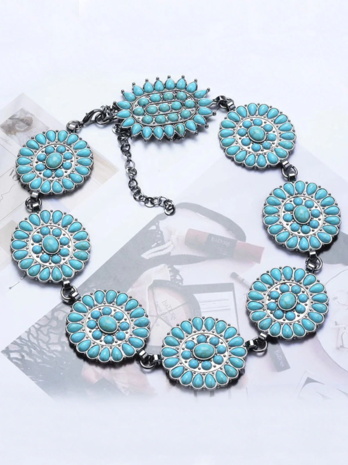 Girls Lil’ Boho Wanderer Turquoise Chain Belt - Image 2
