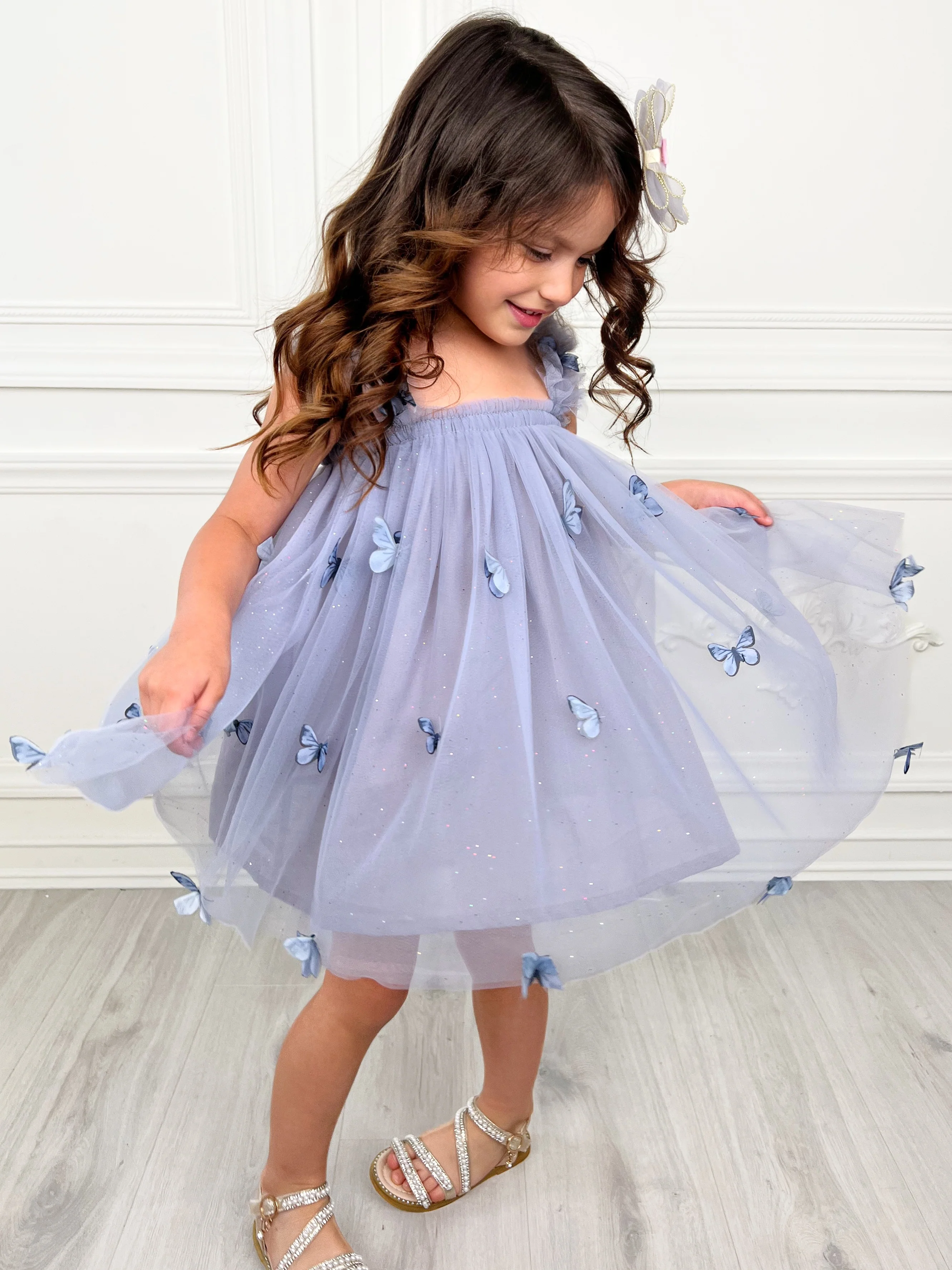 Butterfly Bliss Lilac Tulle Dress - Image 4