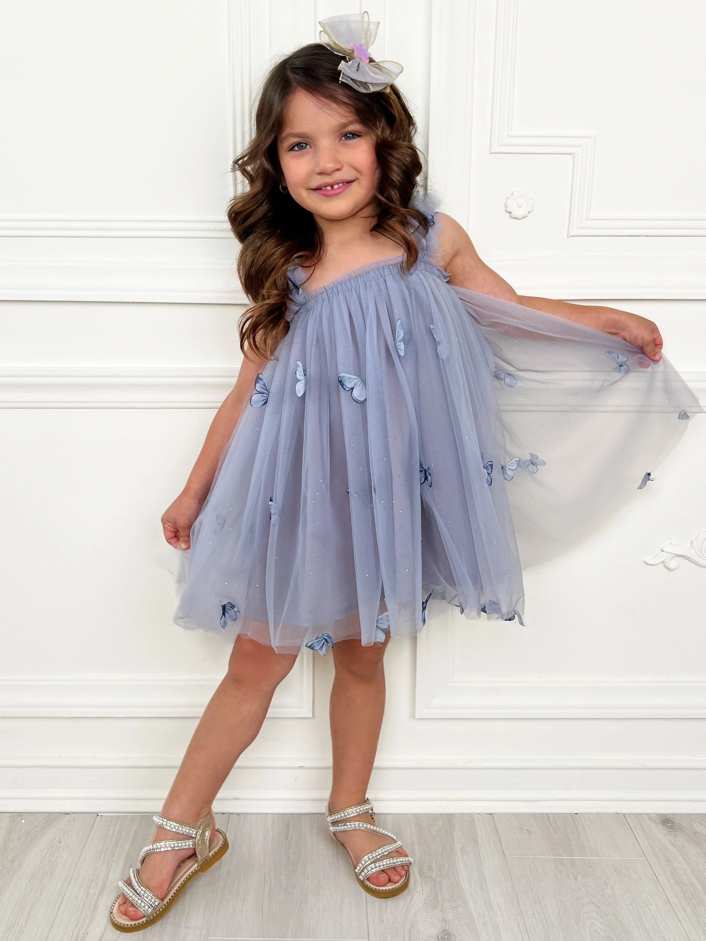 Butterfly Bliss Lilac Tulle Dress - Image 5