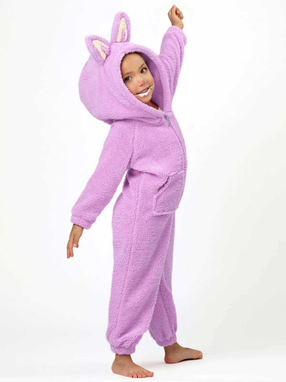 Lilac Fluffy Lil Bubu Hooded Onesie Costume - Image 4