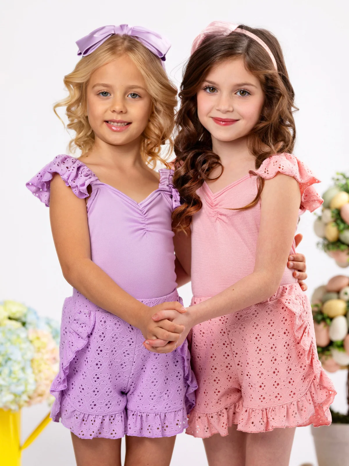Lavender Breeze Eyelet Ruffle Short Set - Image 3