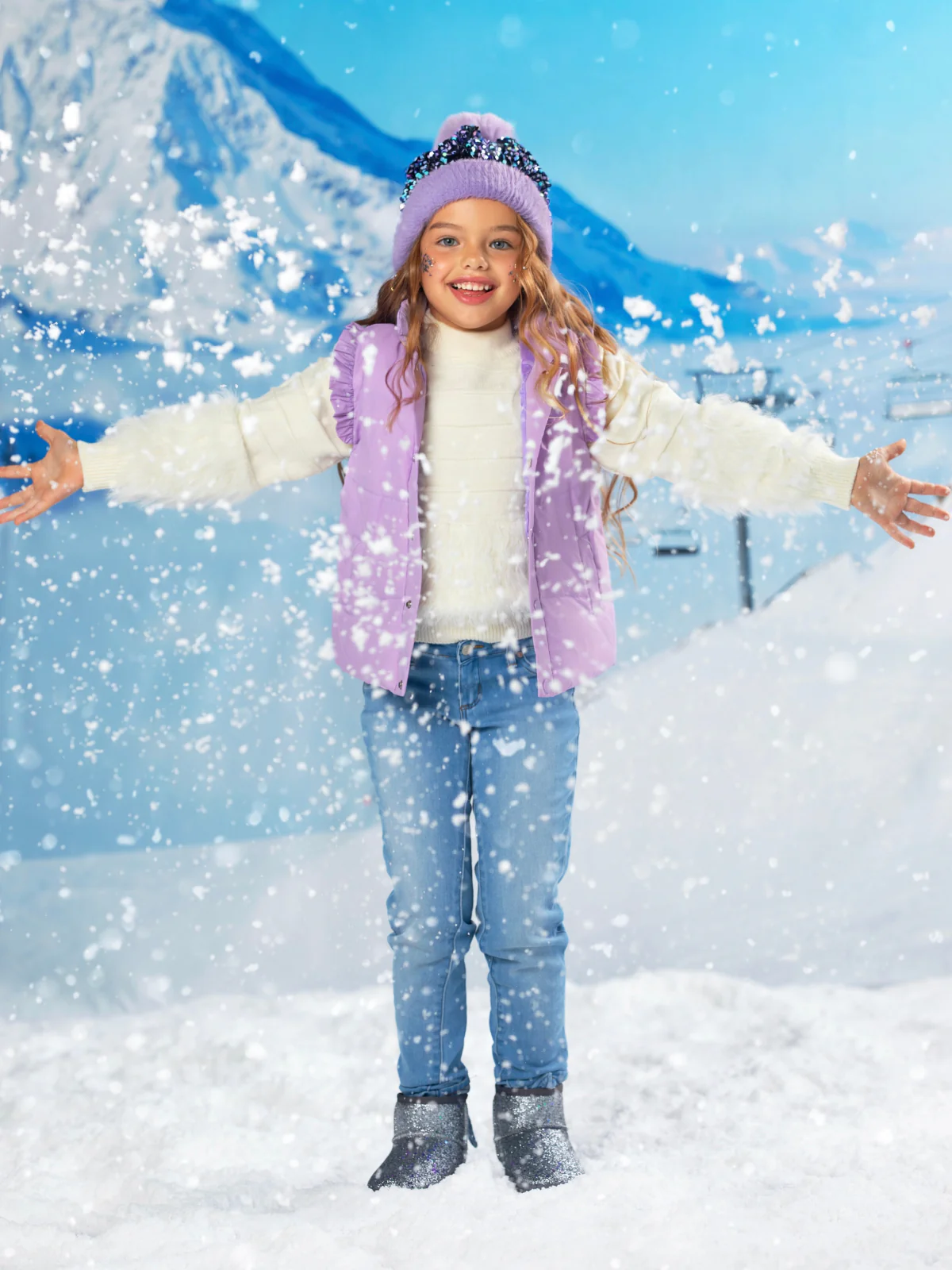 Lilac Lift Ruffle Puffer Vest - Image 3