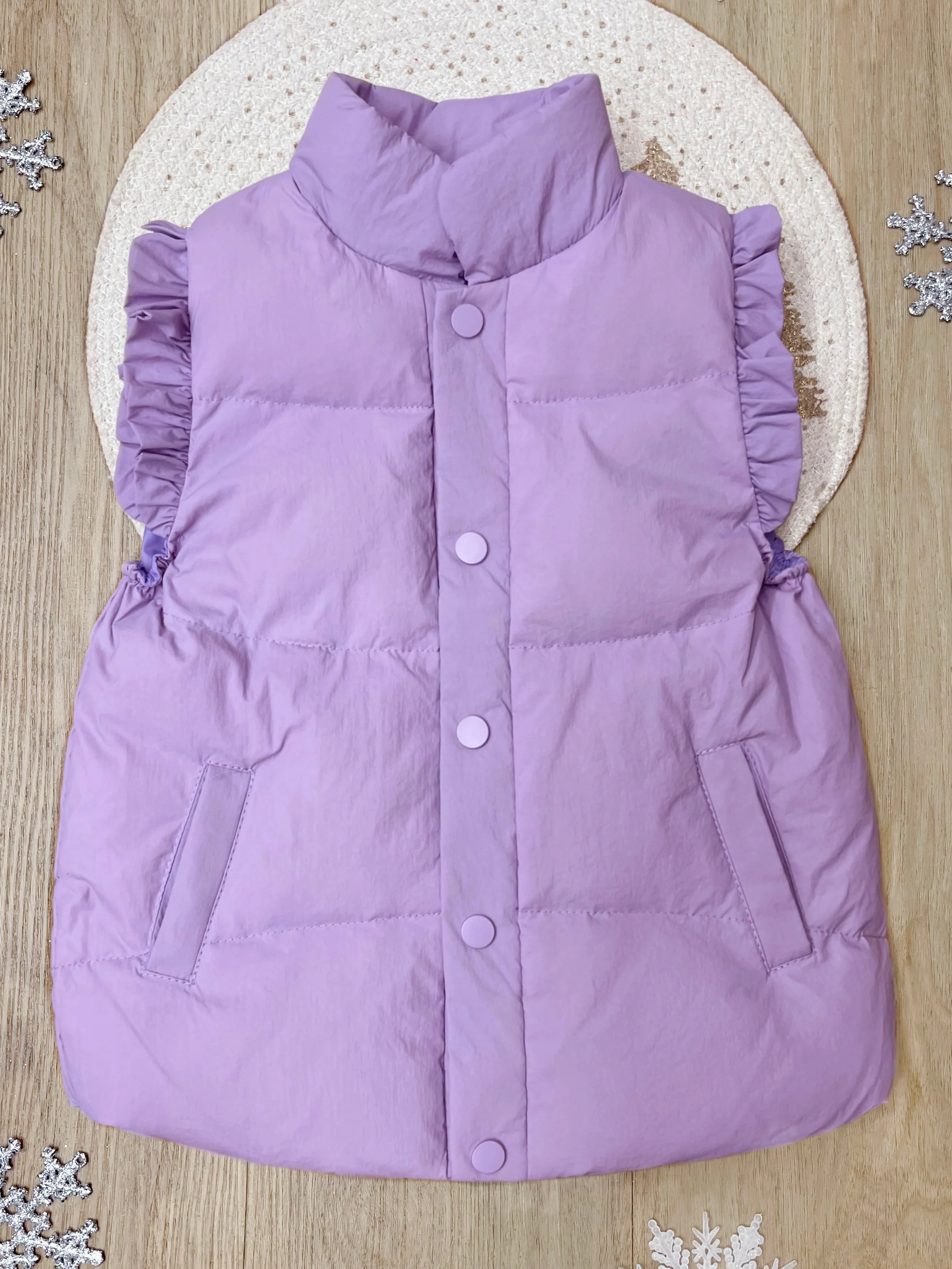 Lilac Lift Ruffle Puffer Vest - Image 4