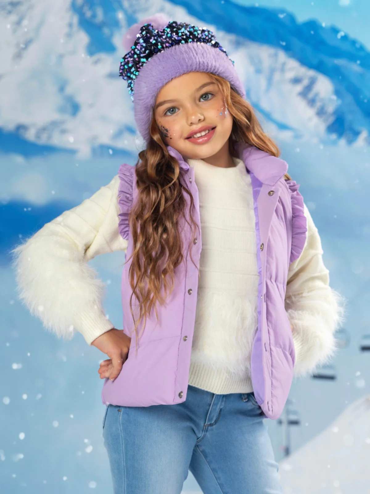 Lilac Lift Ruffle Puffer Vest - Image 5
