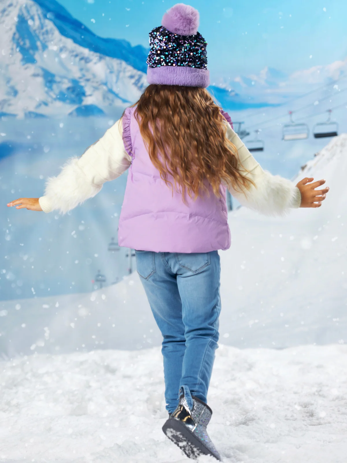 Lilac Lift Ruffle Puffer Vest - Image 6