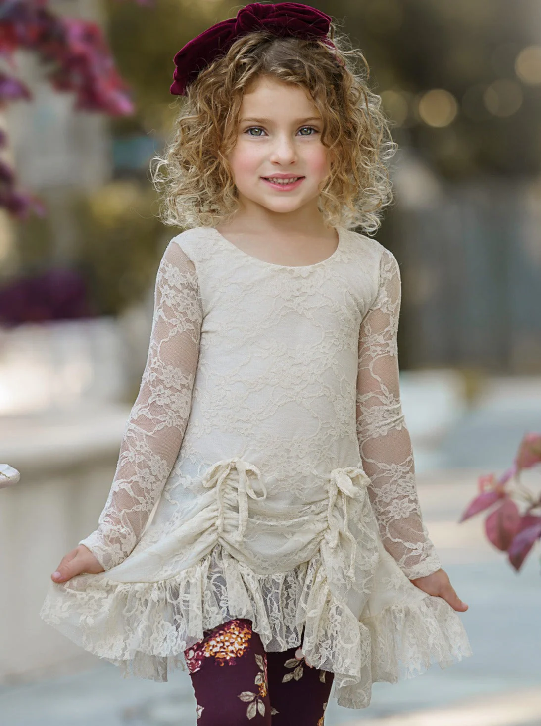 Ivory Lace Drawstring Tunic and Legging Set - Image 5