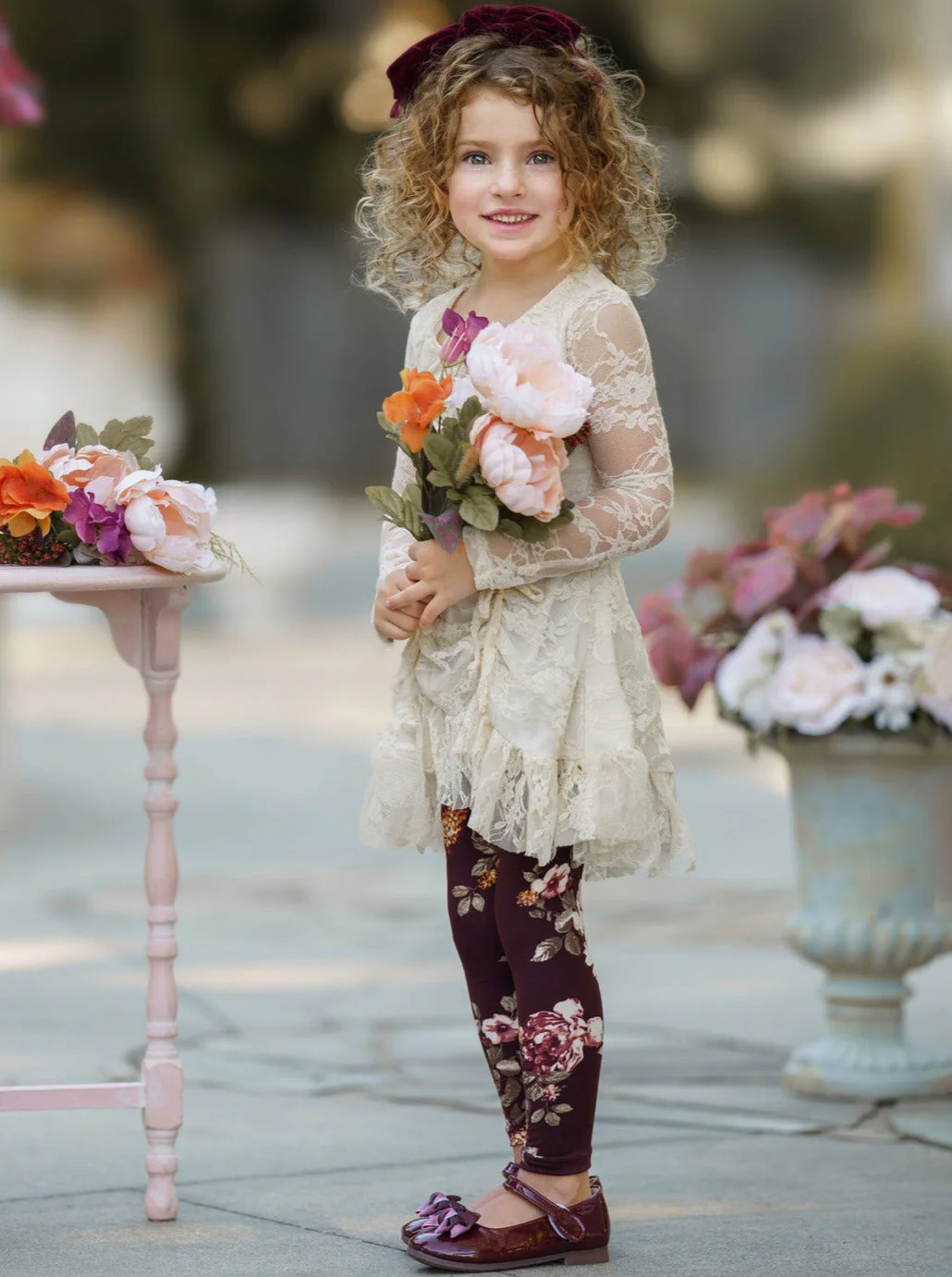 Ivory Lace Drawstring Tunic and Legging Set - Image 6