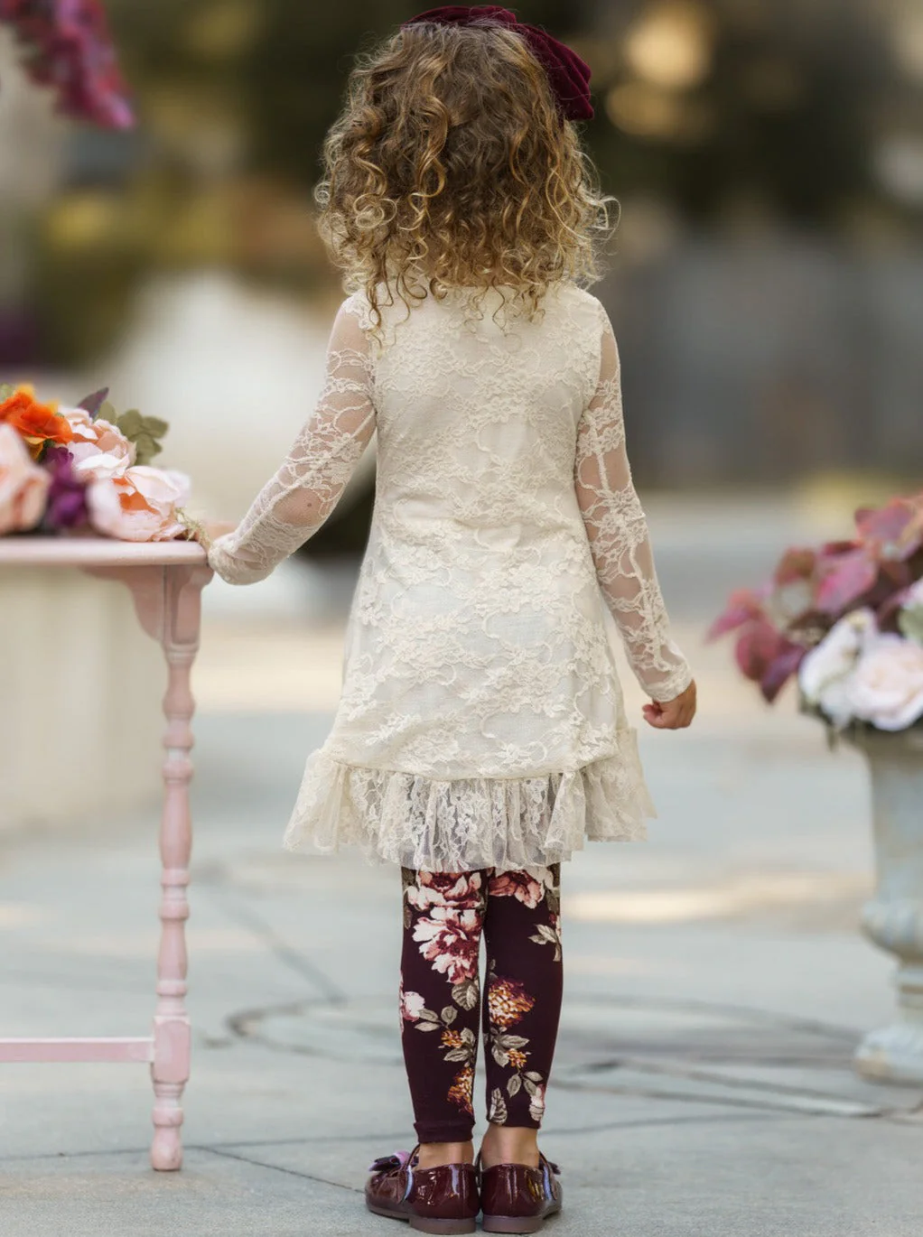 Ivory Lace Drawstring Tunic and Legging Set - Image 8
