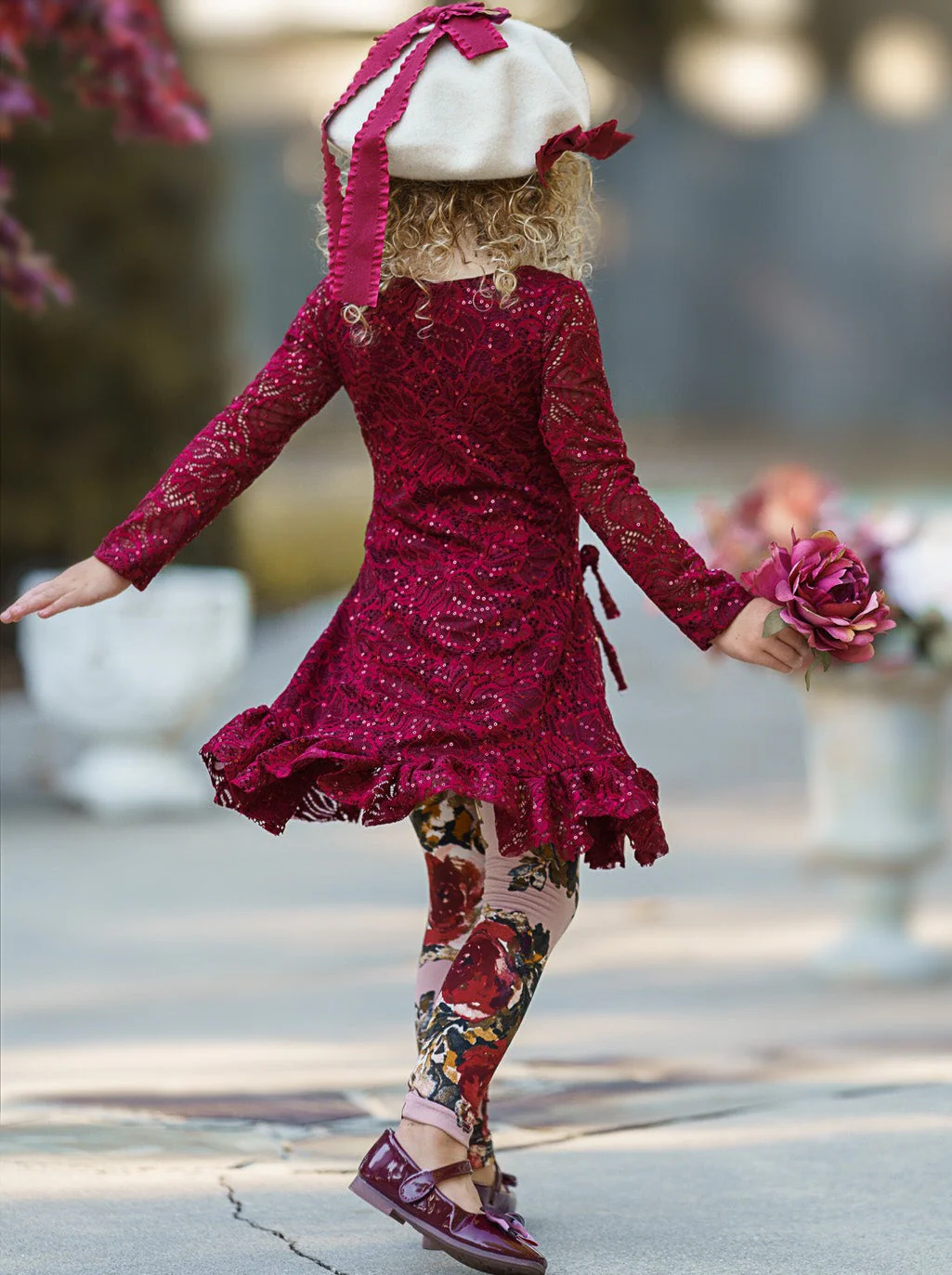 Sparkle Lace Drawstring Tunic and Legging Set - Image 7