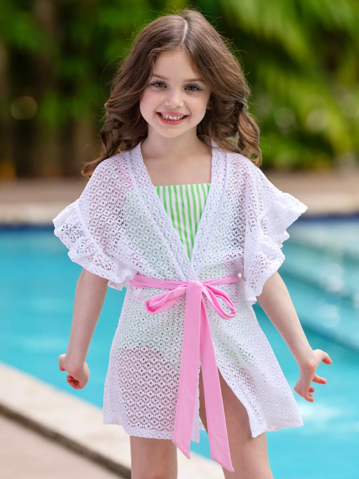 Lime Breeze Cutout Stripe One-Piece Swimsuit - Image 5
