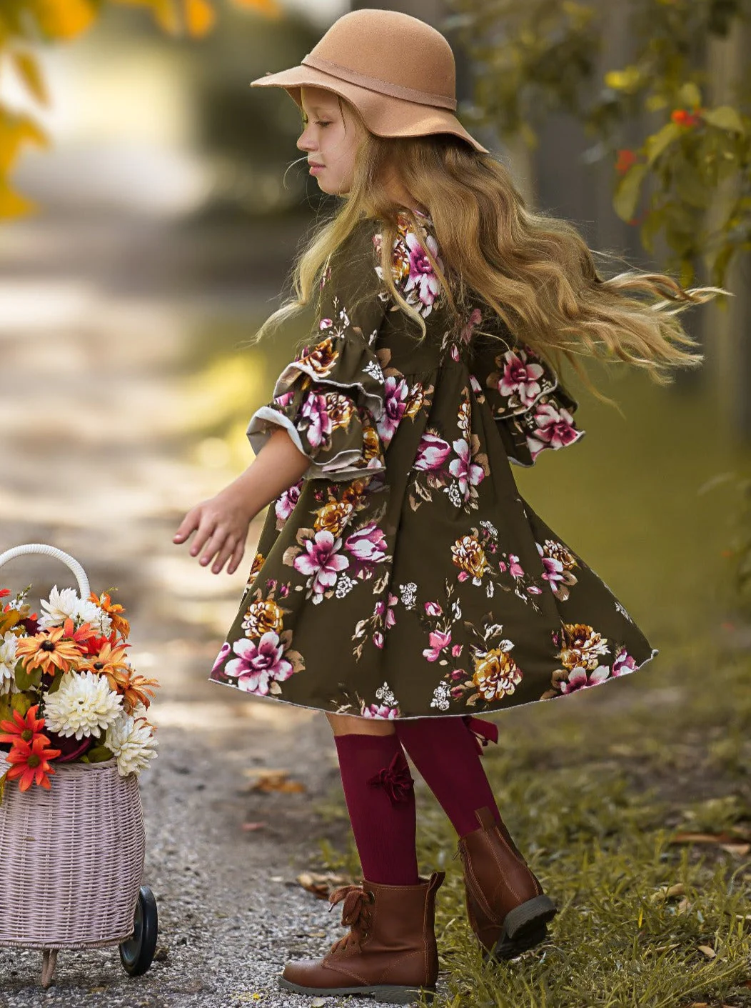 Olive Obsessed Floral Hi-Lo Dress - Image 2