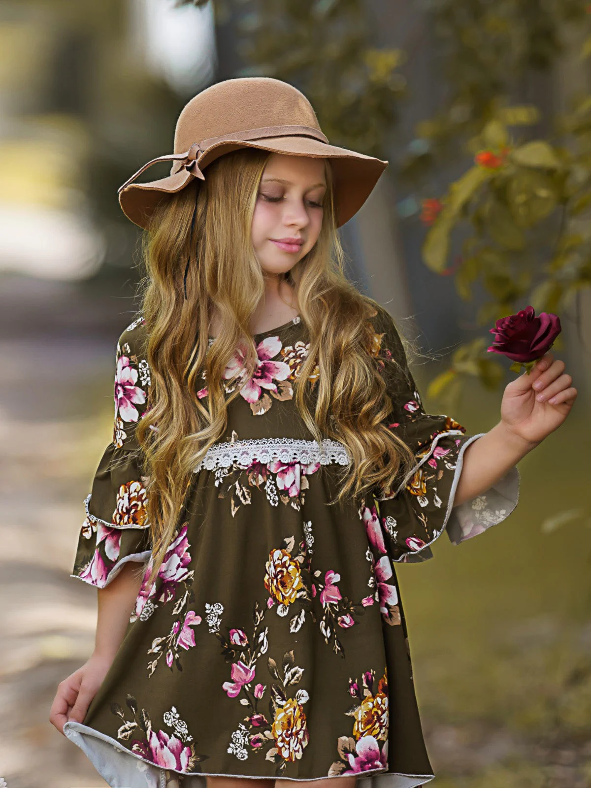 Olive Obsessed Floral Hi-Lo Dress - Image 3