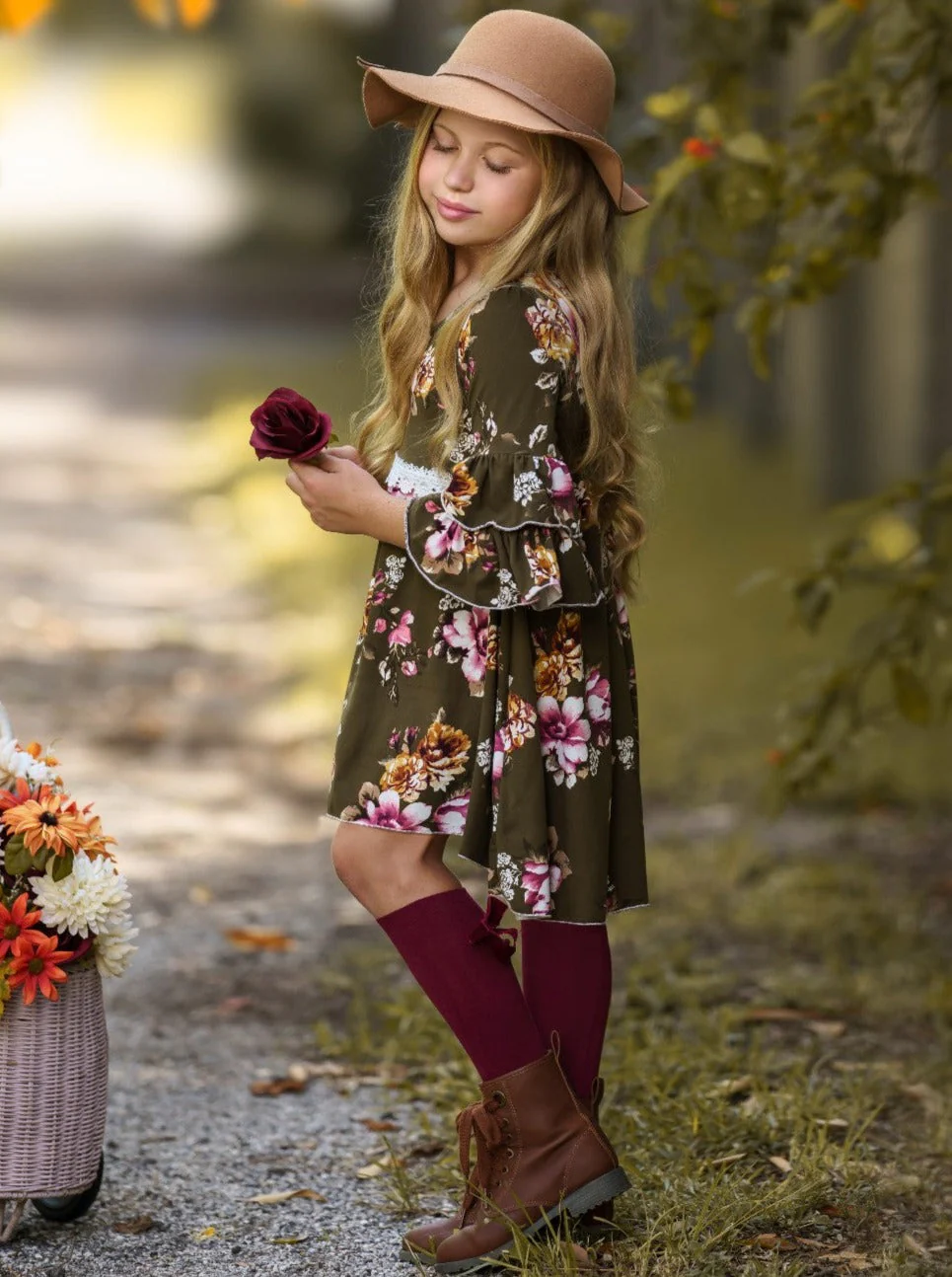 Olive Obsessed Floral Hi-Lo Dress - Image 4