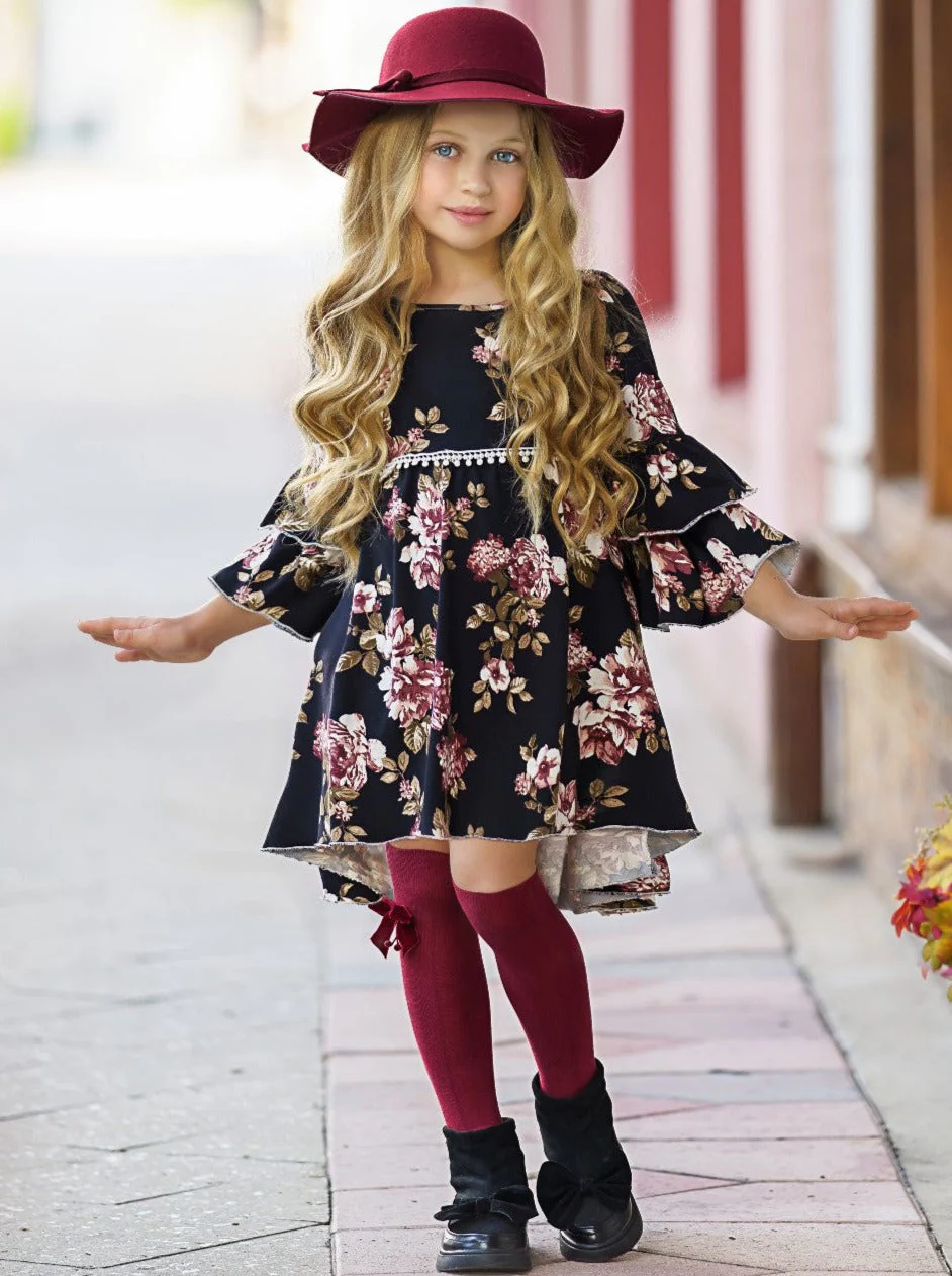 Better In Black Floral Hi-Lo Dress - Image 2