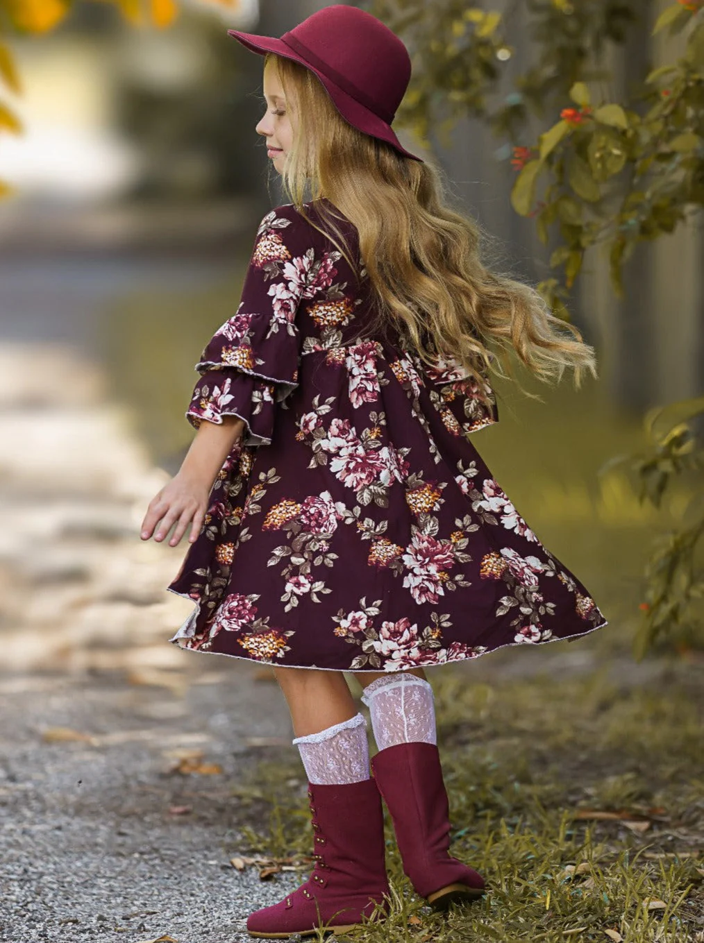 Cranberry Dreams Floral Hi-Lo Dress - Image 2