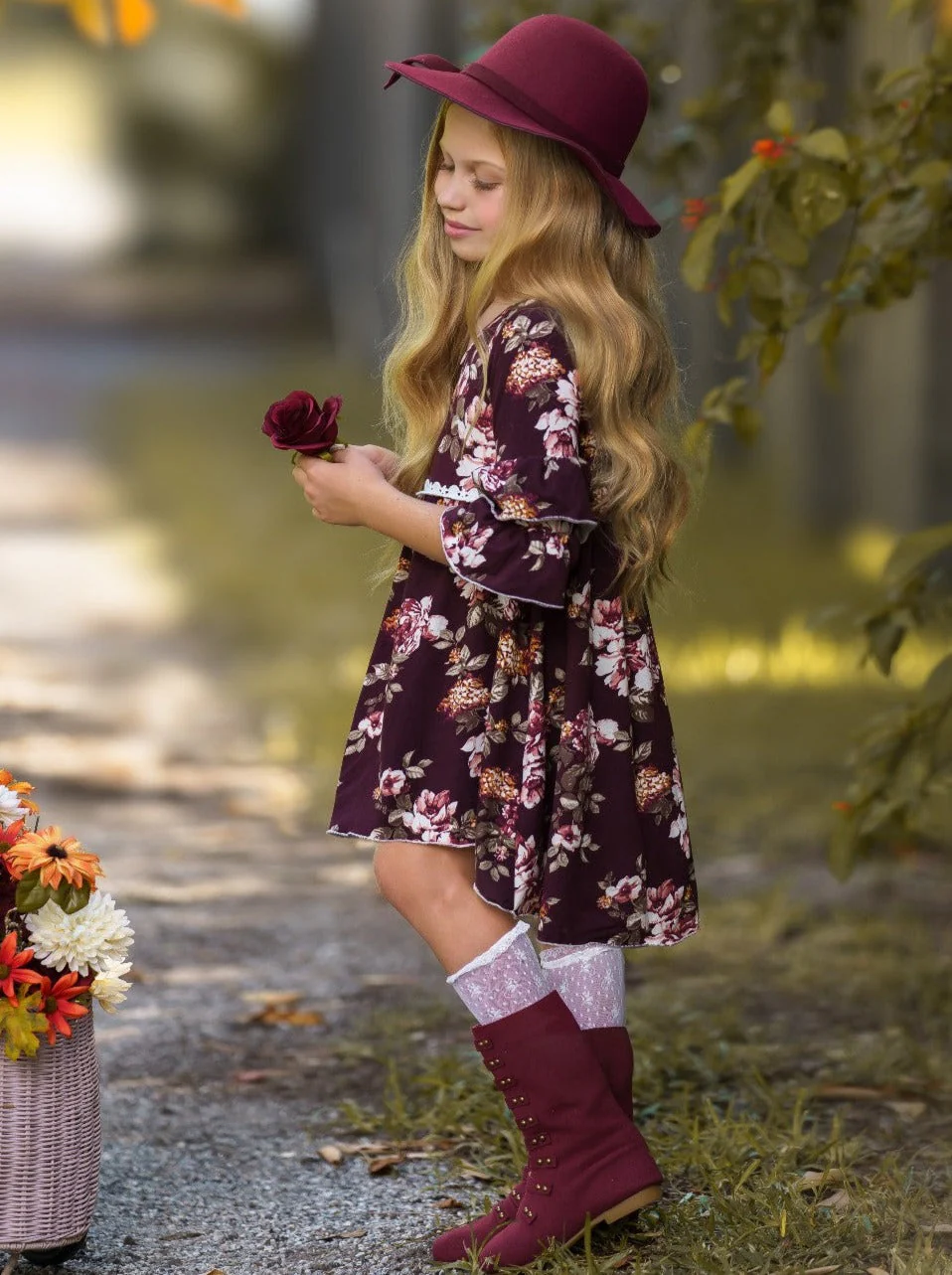 Cranberry Dreams Floral Hi-Lo Dress - Image 3
