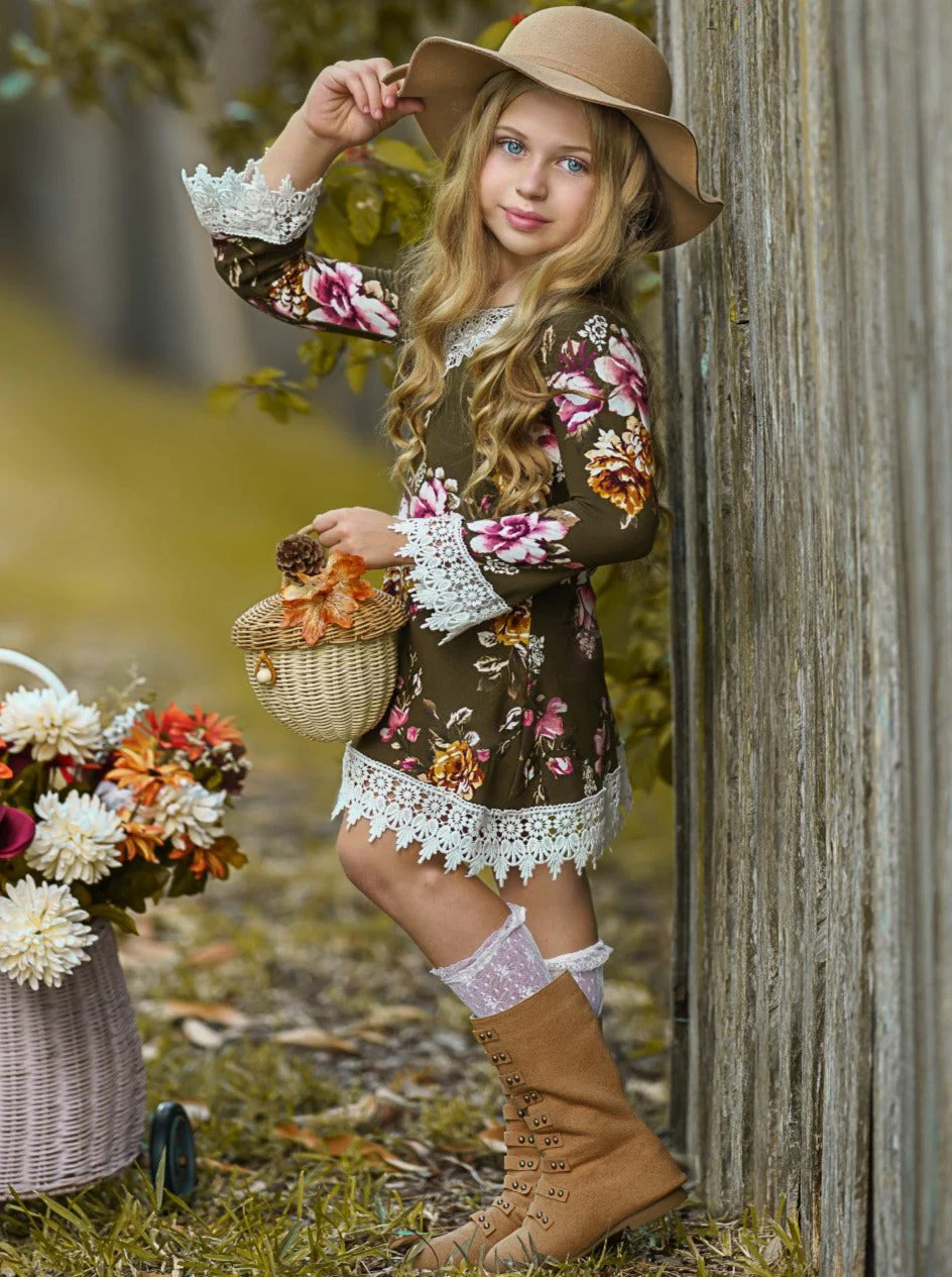 Olive Obsessed Floral Crochet Dress - Image 2