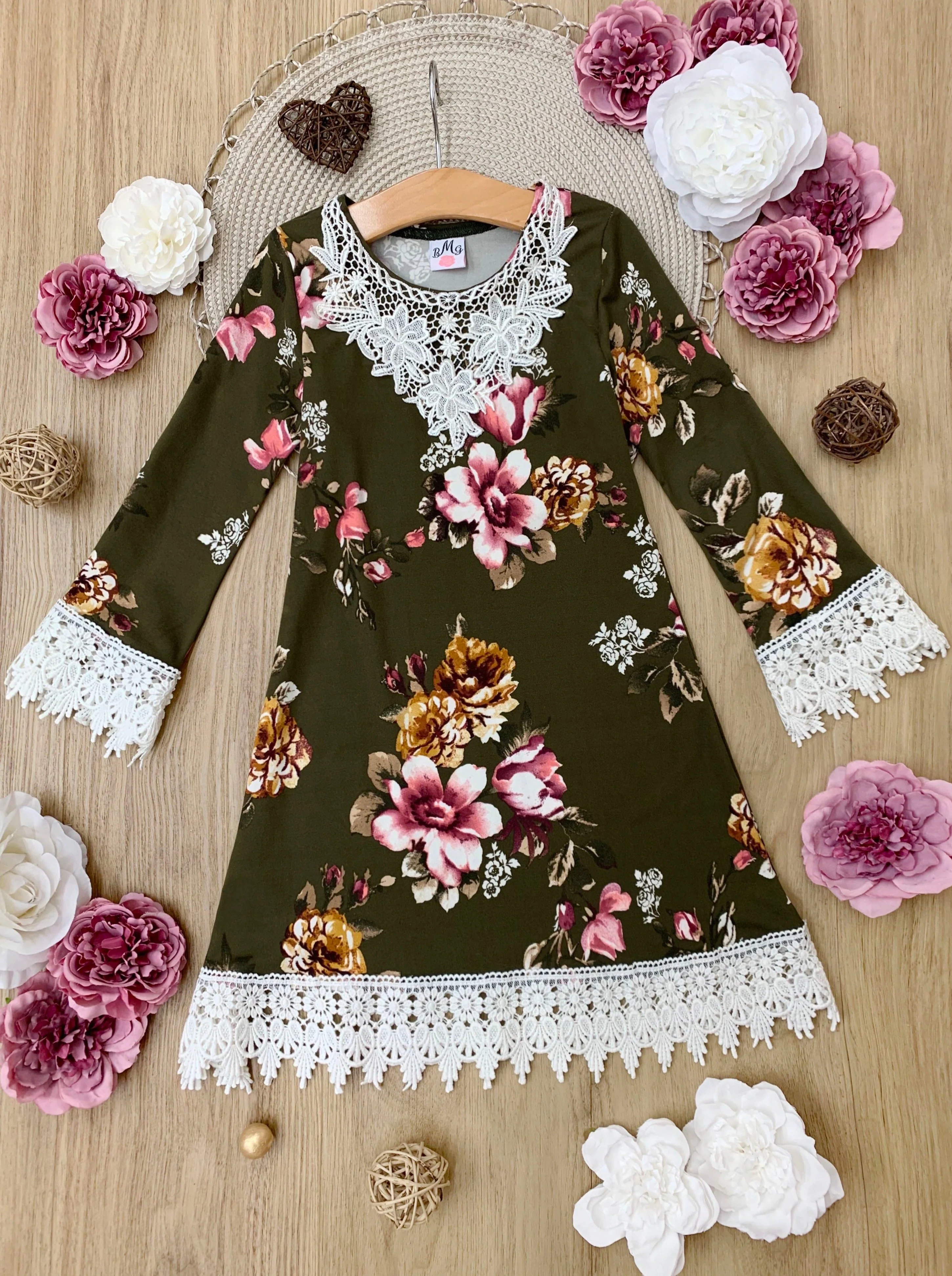 Olive Obsessed Floral Crochet Dress - Image 6
