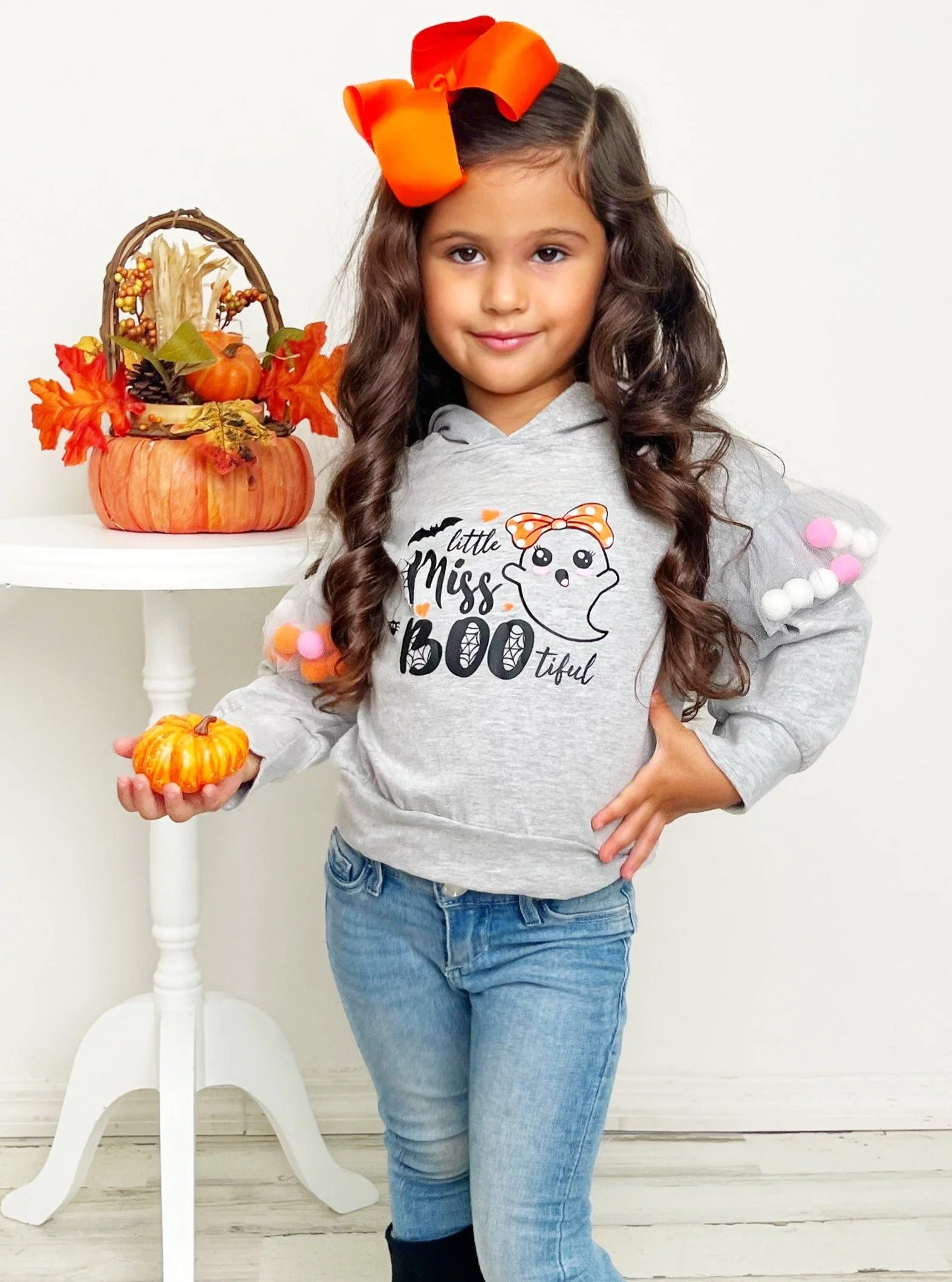 Little Miss Boo-tiful Long Sleeve Hooded Top - Image 2